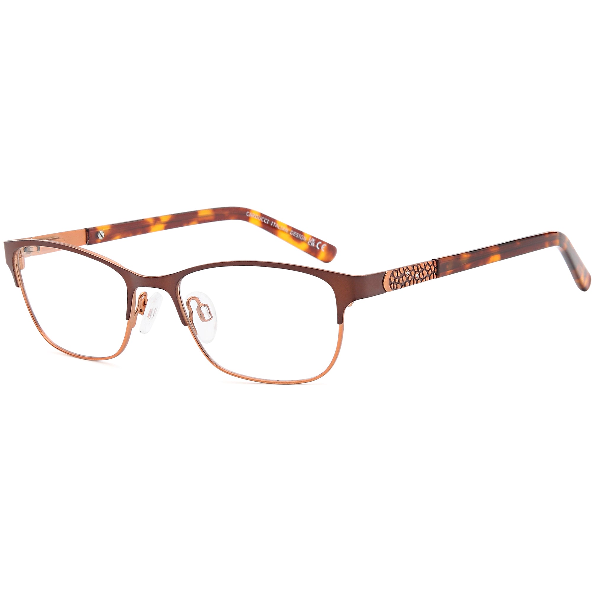 Carducci CD7172 Brown Square Metal Glasses – Women Full Rim Eyewear