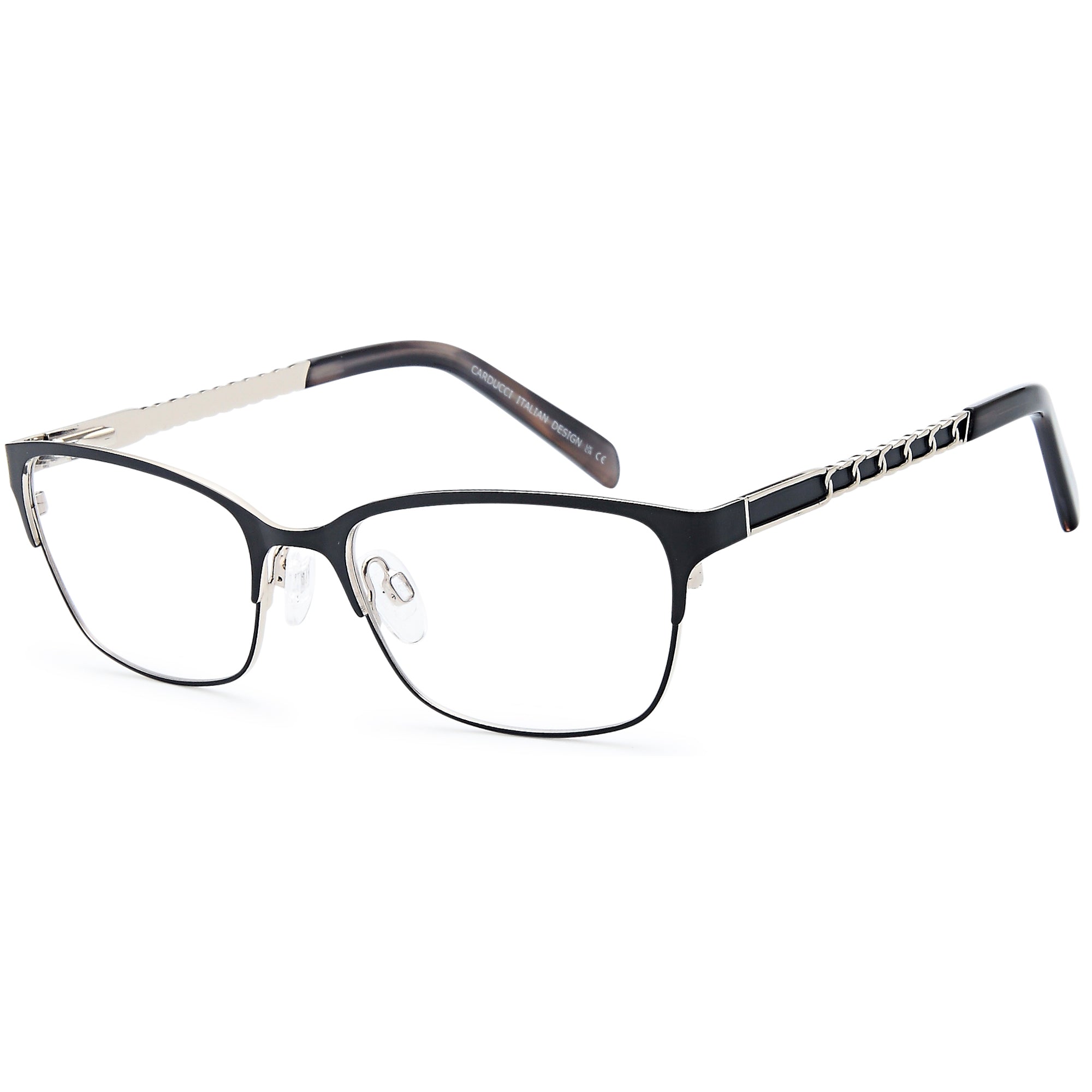 Carducci CD7173 Black Square Metal Glasses – Women Full Rim Eyewear