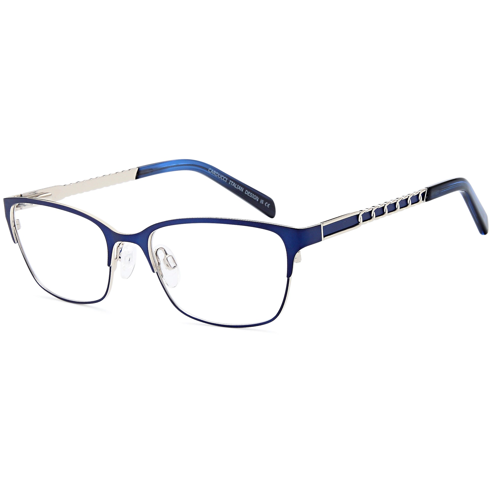 Carducci CD7173 Blue Square Metal Glasses – Women Full Rim Eyewear