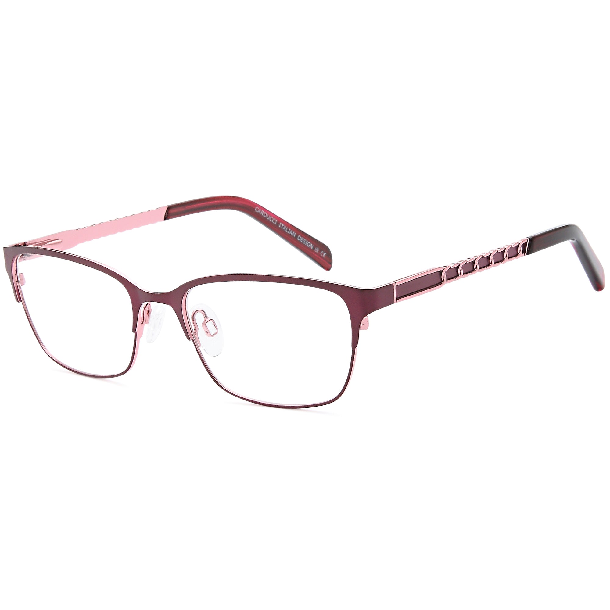 Carducci CD7173 Purple Square Metal Glasses – Women Full Rim Eyewear