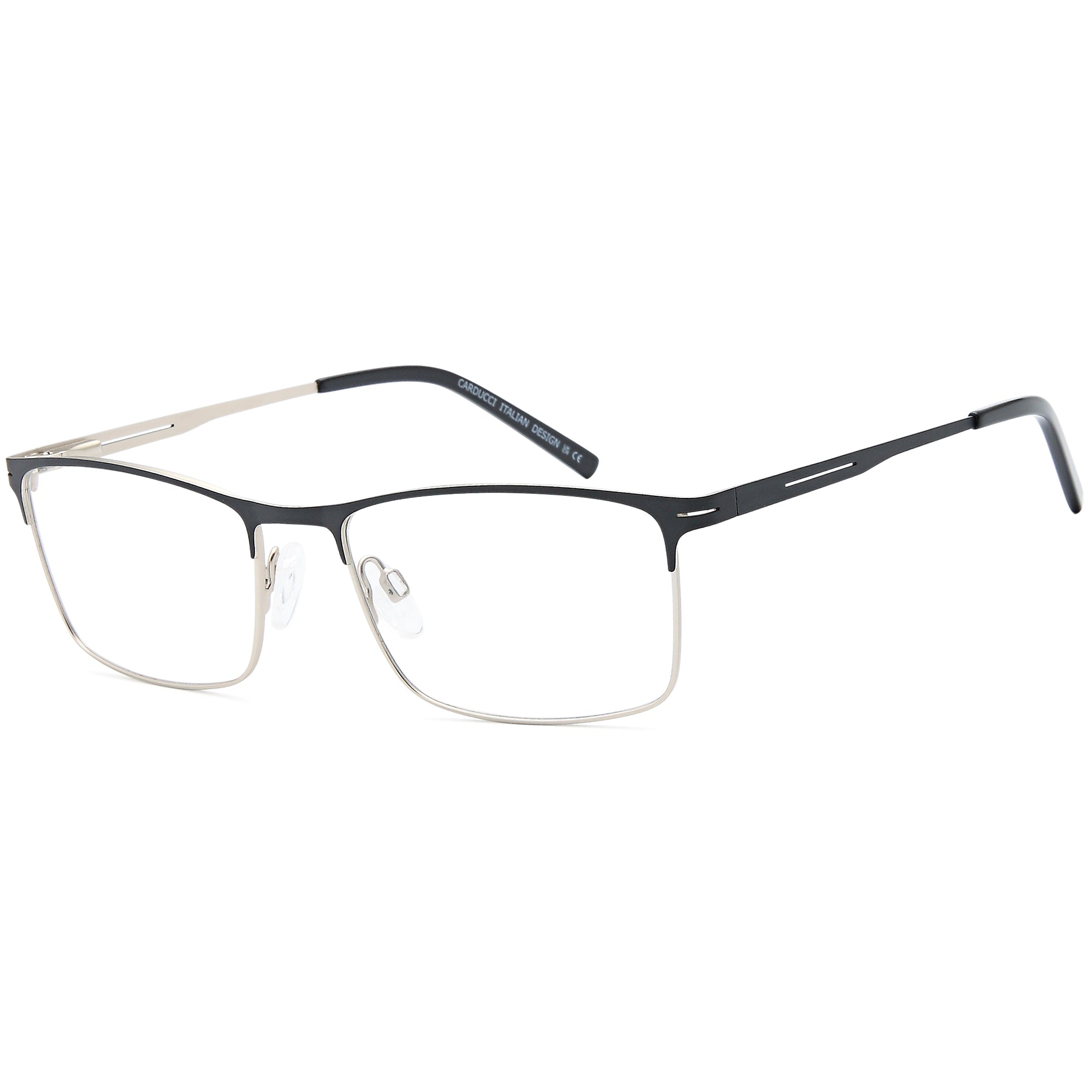 Carducci CD7175 Black Square Metal Glasses – Men Full Rim Eyewear