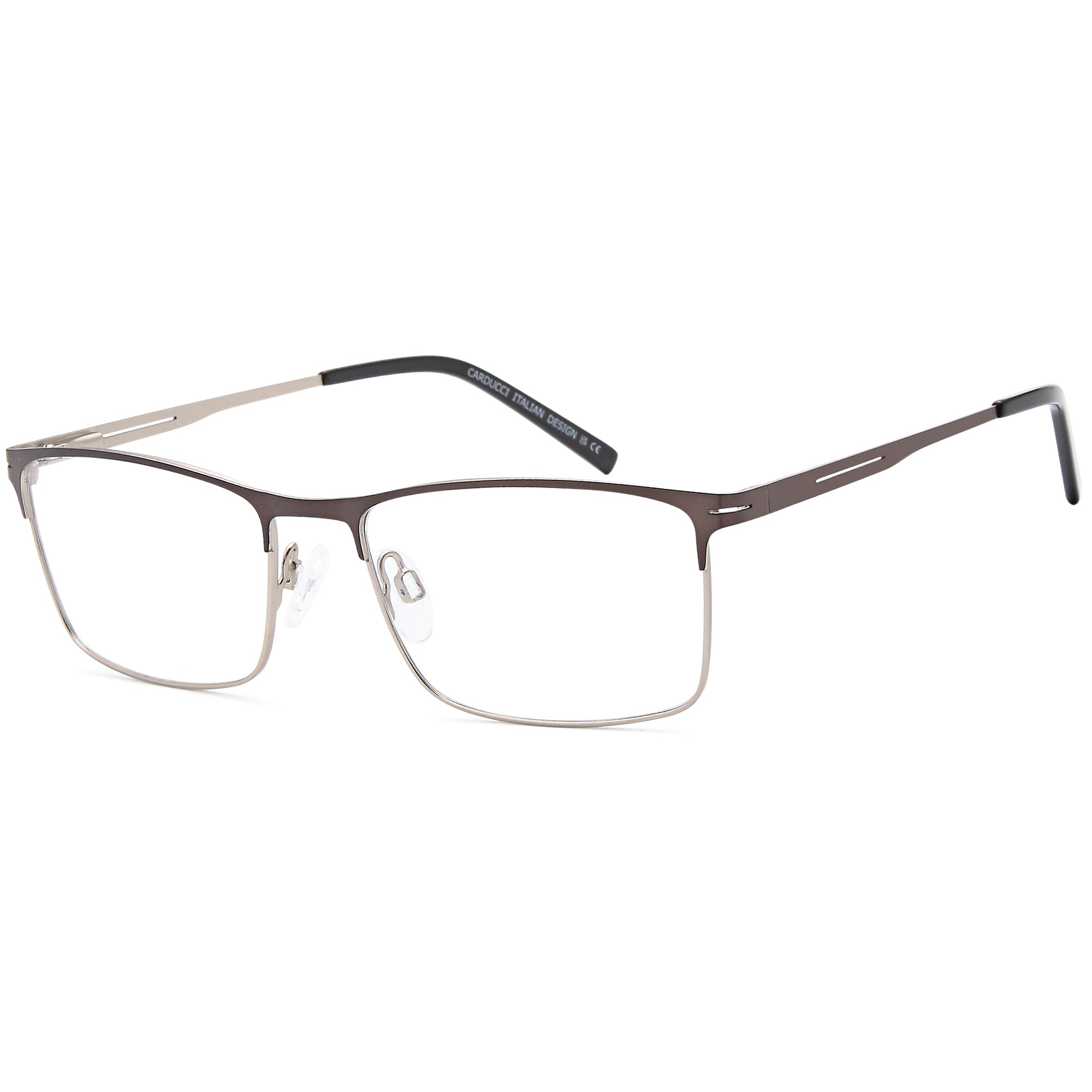 Carducci CD7175 Gun Square Metal Glasses – Men Full Rim Eyewear