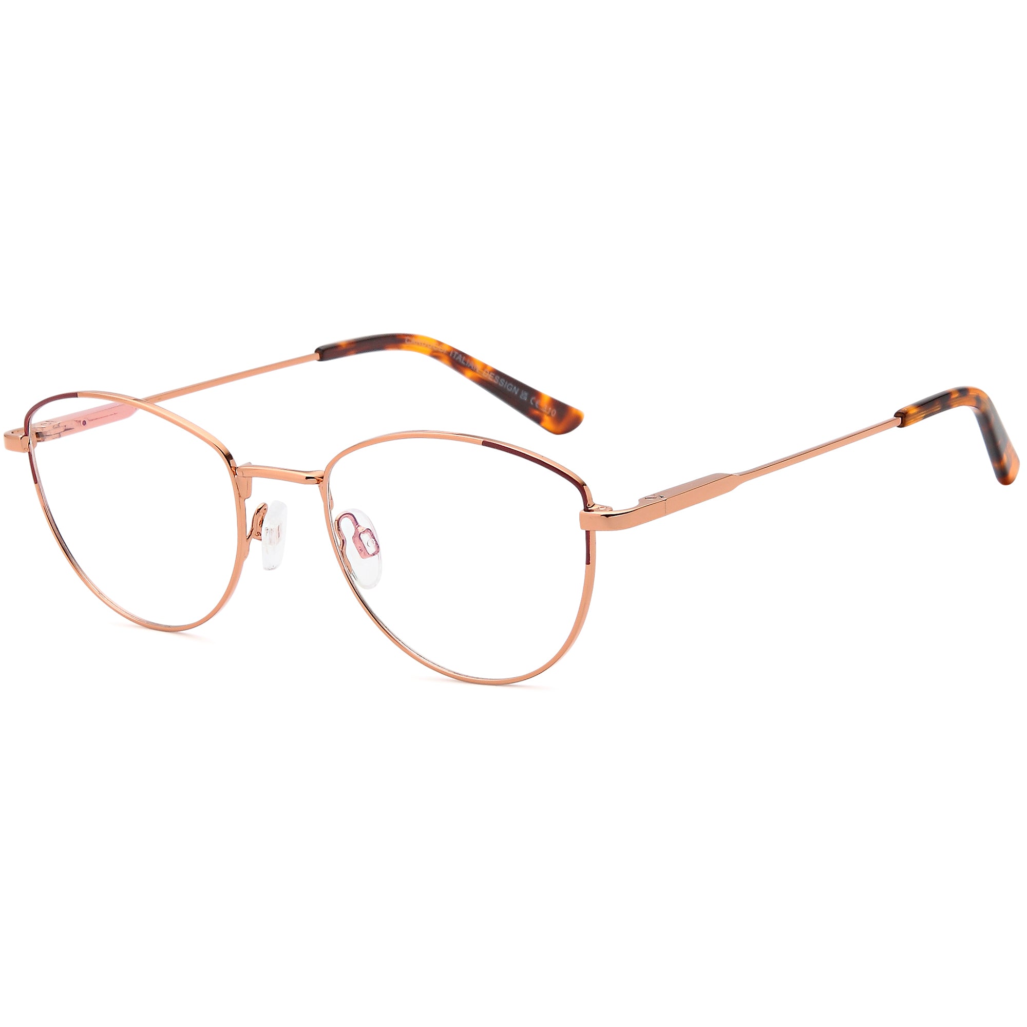 Carducci CD7176 Bronze Oval Metal Glasses – Women Full Rim Eyewear