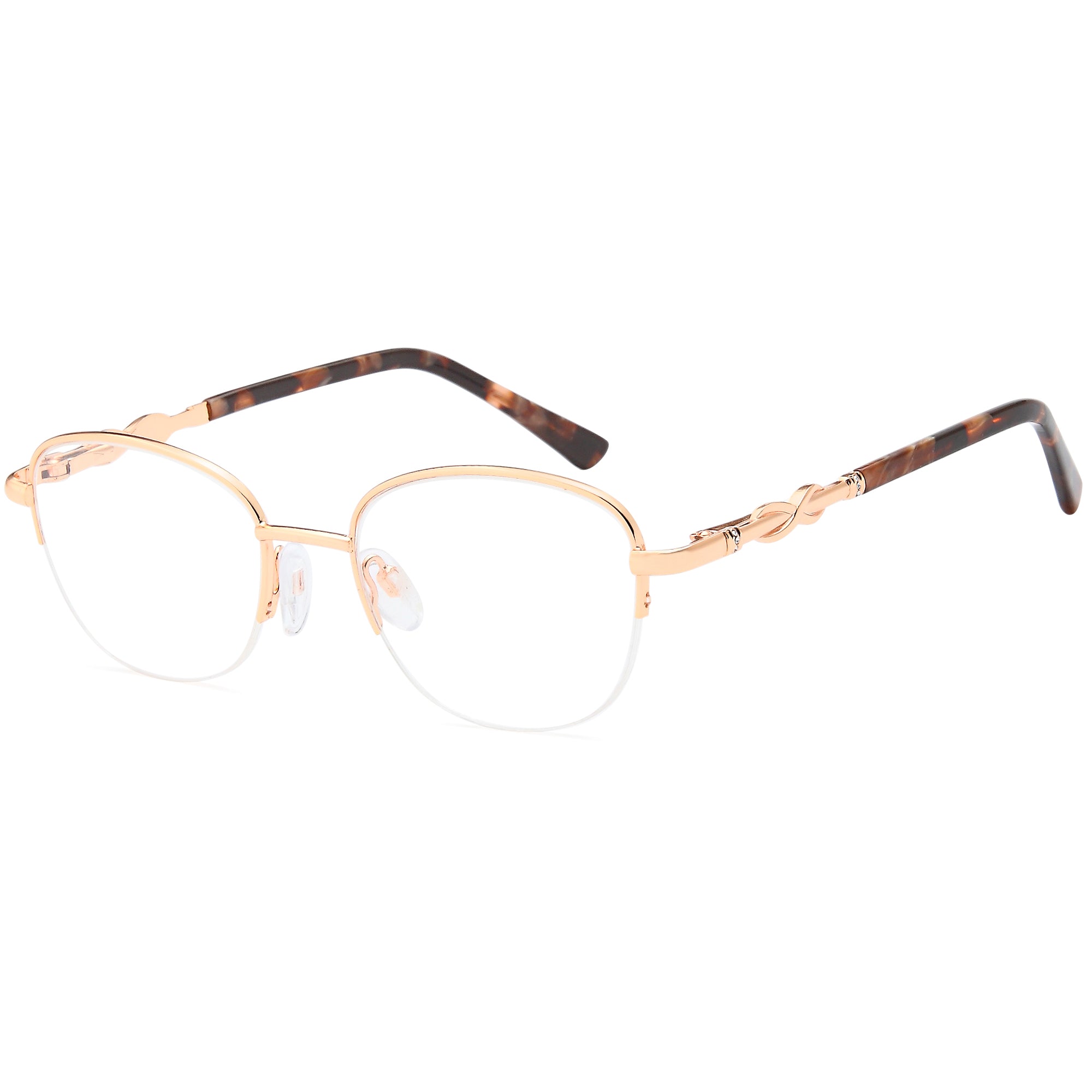 Carducci CD7177 Rose Gold Metal Glasses – Women Full Rim Eyewear