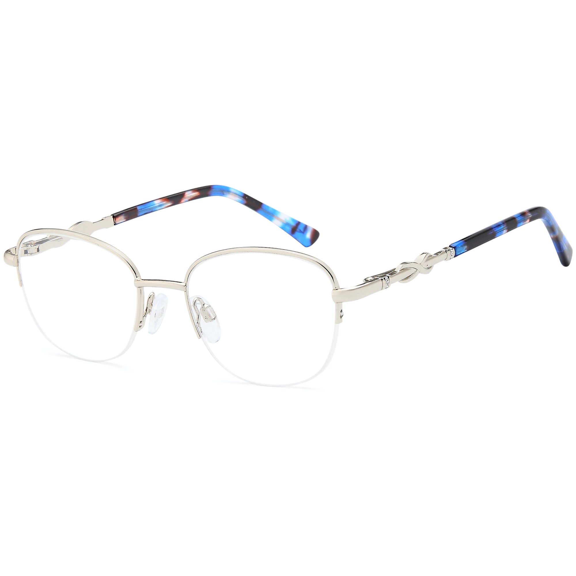 Carducci CD7177 Silver Oval Metal Glasses – Women Full Rim Eyewear