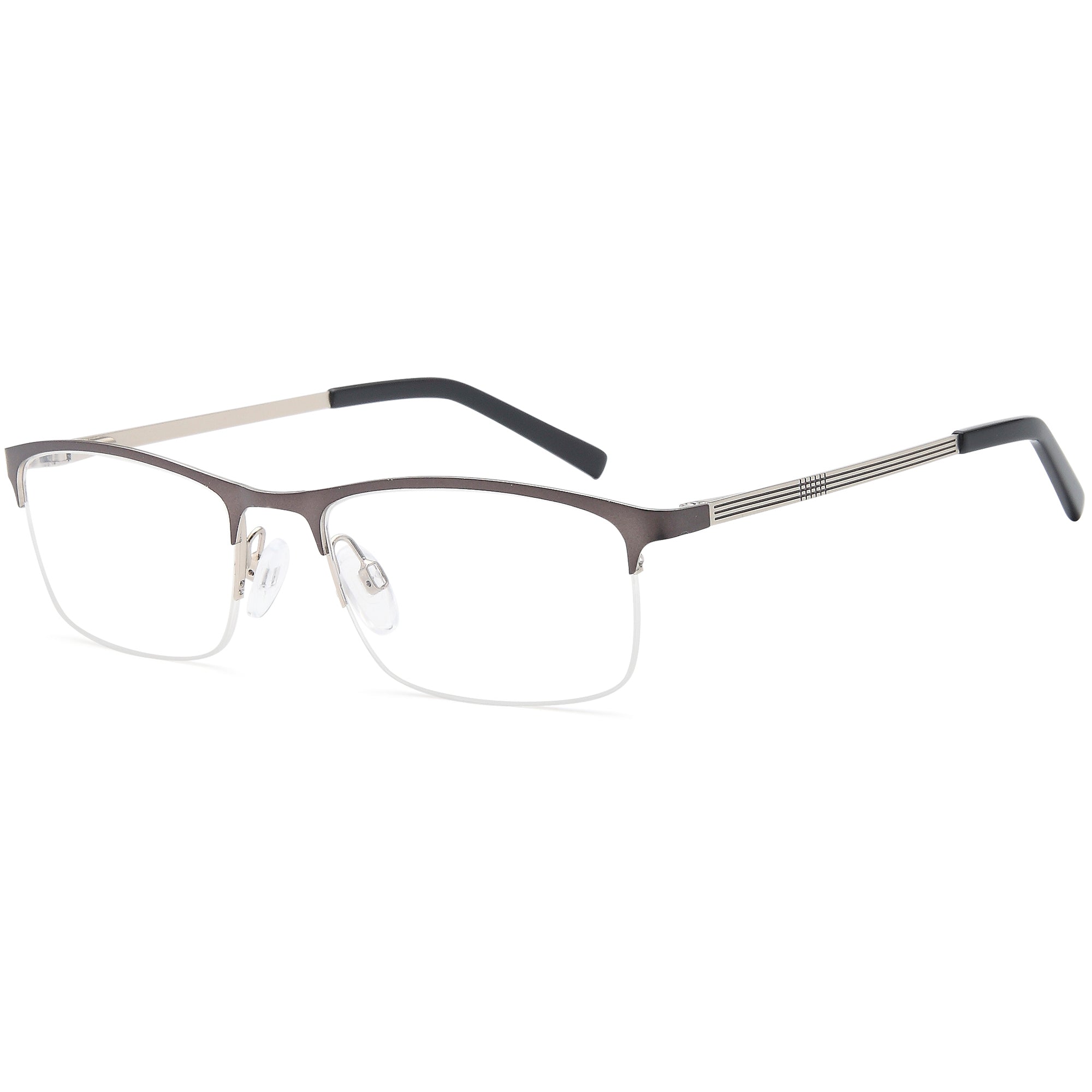 Carducci CD7178 Gun Square Metal Glasses – Men Full Rim Eyewear