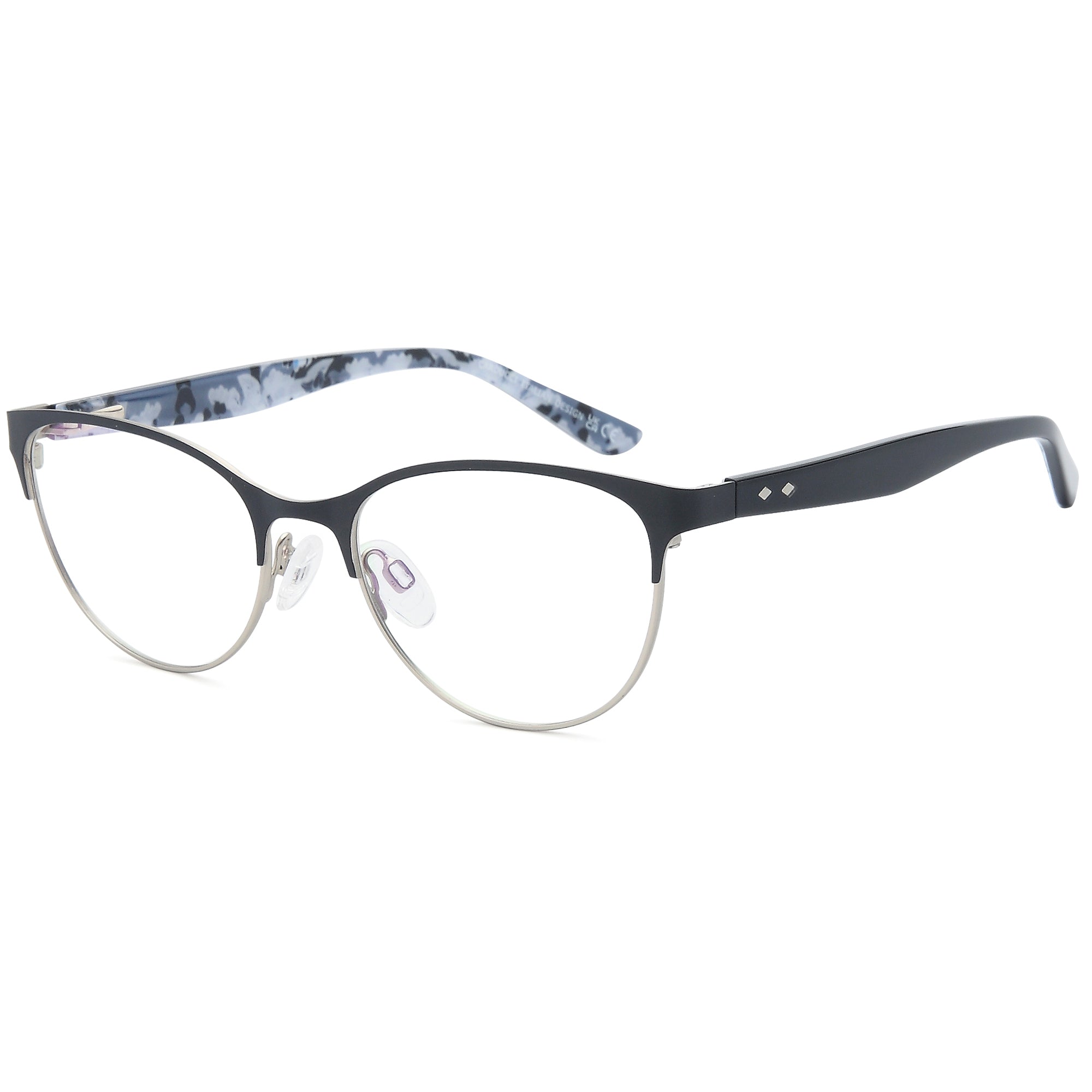 Carducci CD7180 Black Square Metal Glasses – Women Full Rim Eyewear