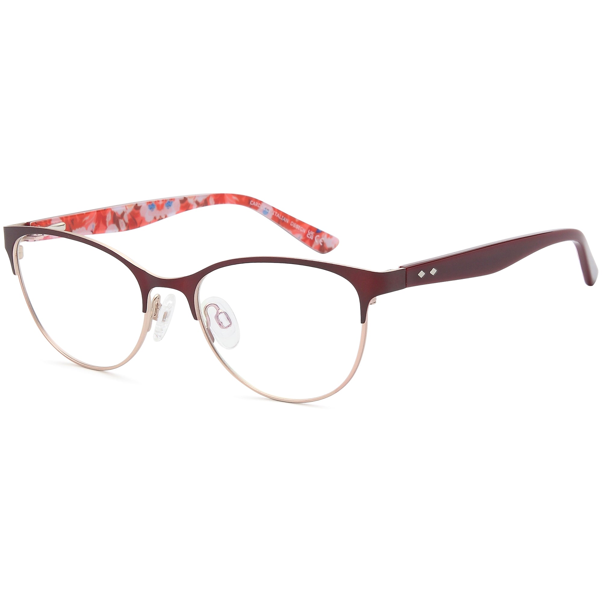 Carducci CD7180 Wine Square Metal Glasses – Women Full Rim Eyewear