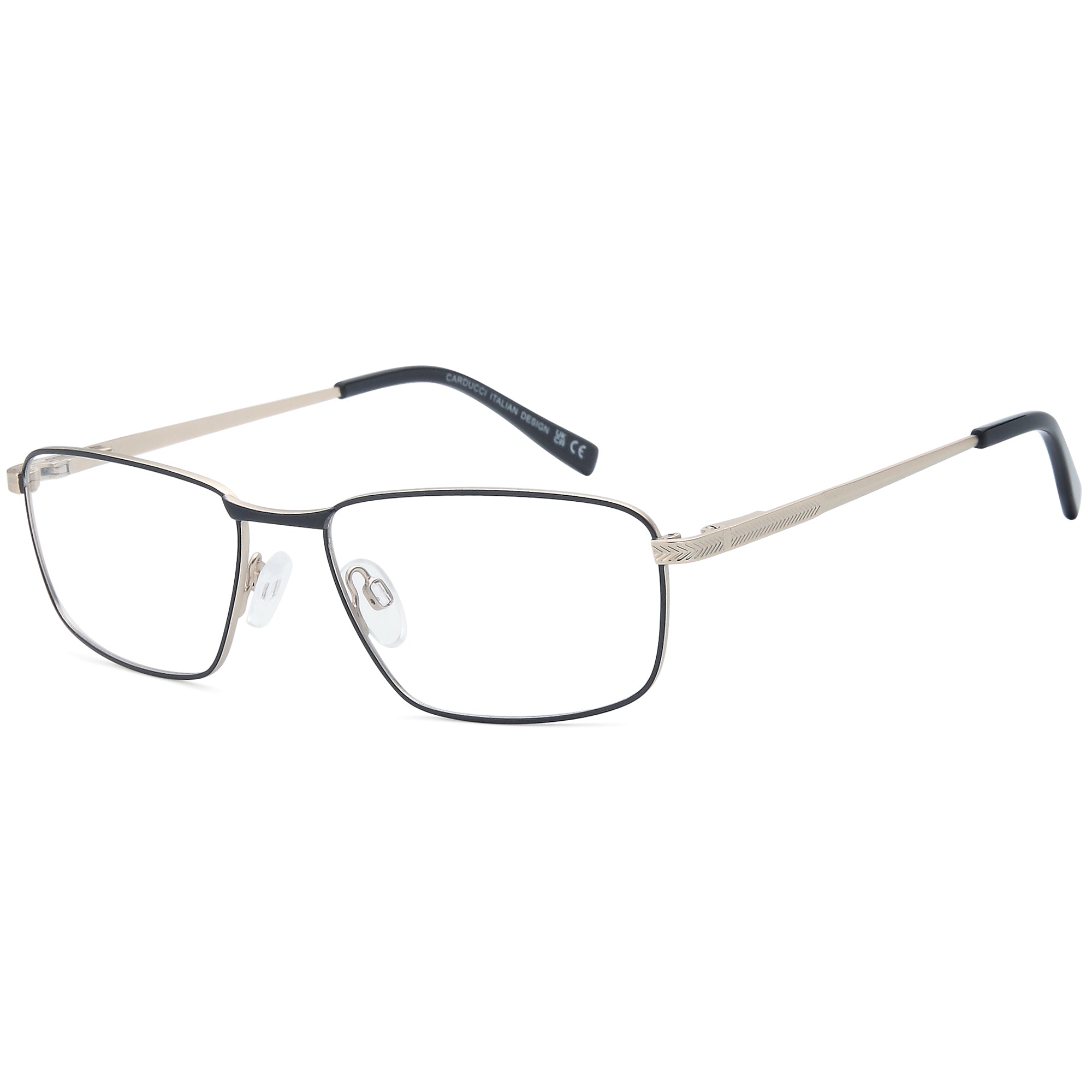Carducci CD7181 Gold Square Metal Glasses – Men Full Rim Eyewear