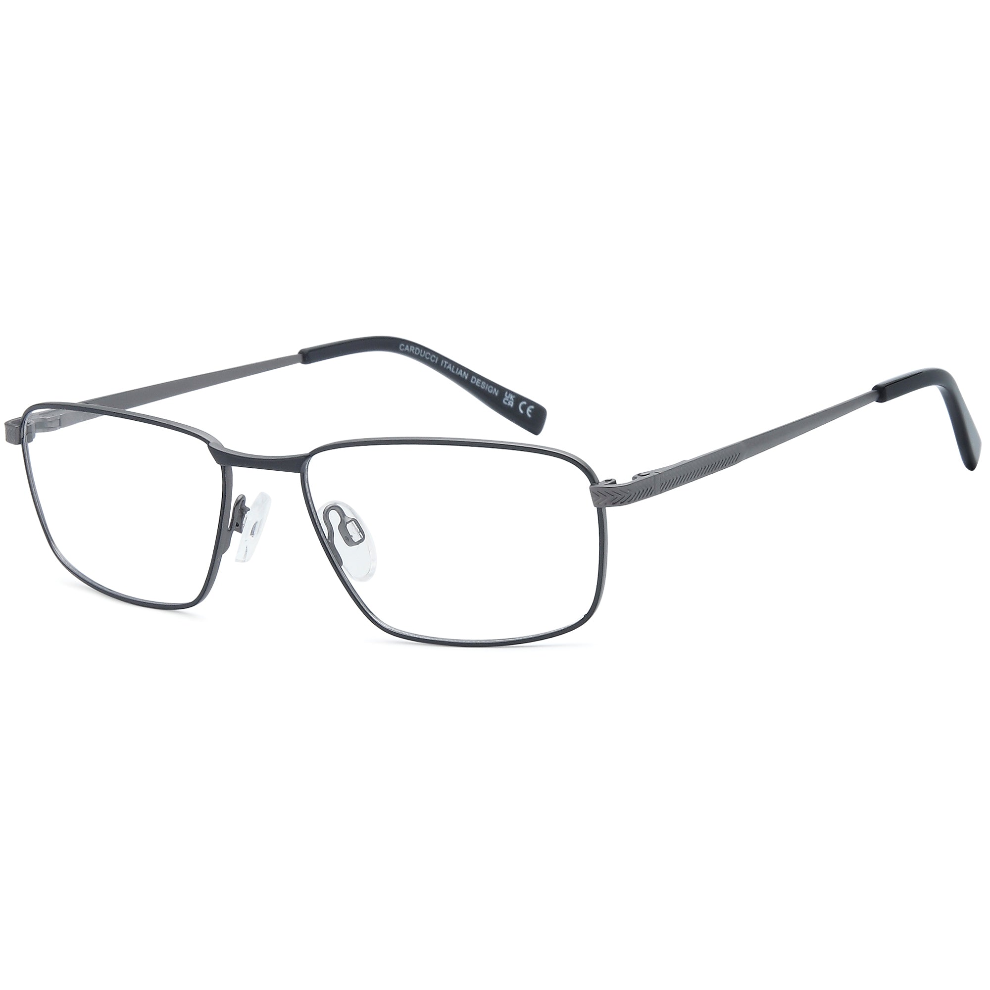 Carducci CD7181 Gun Square Metal Glasses – Men Full Rim Eyewear