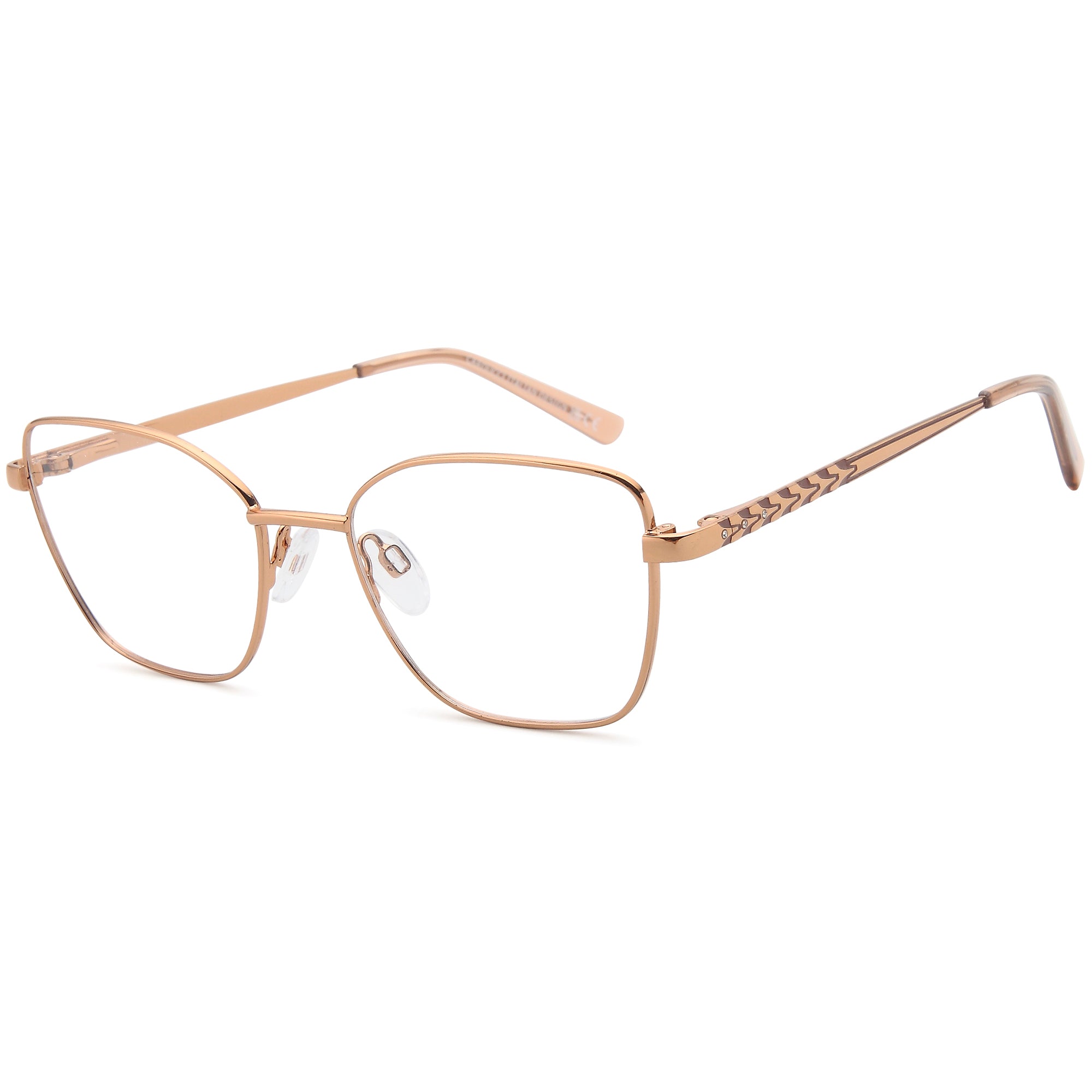 Carducci CD7182 Brown Square Metal Glasses – Women Full Rim Eyewear