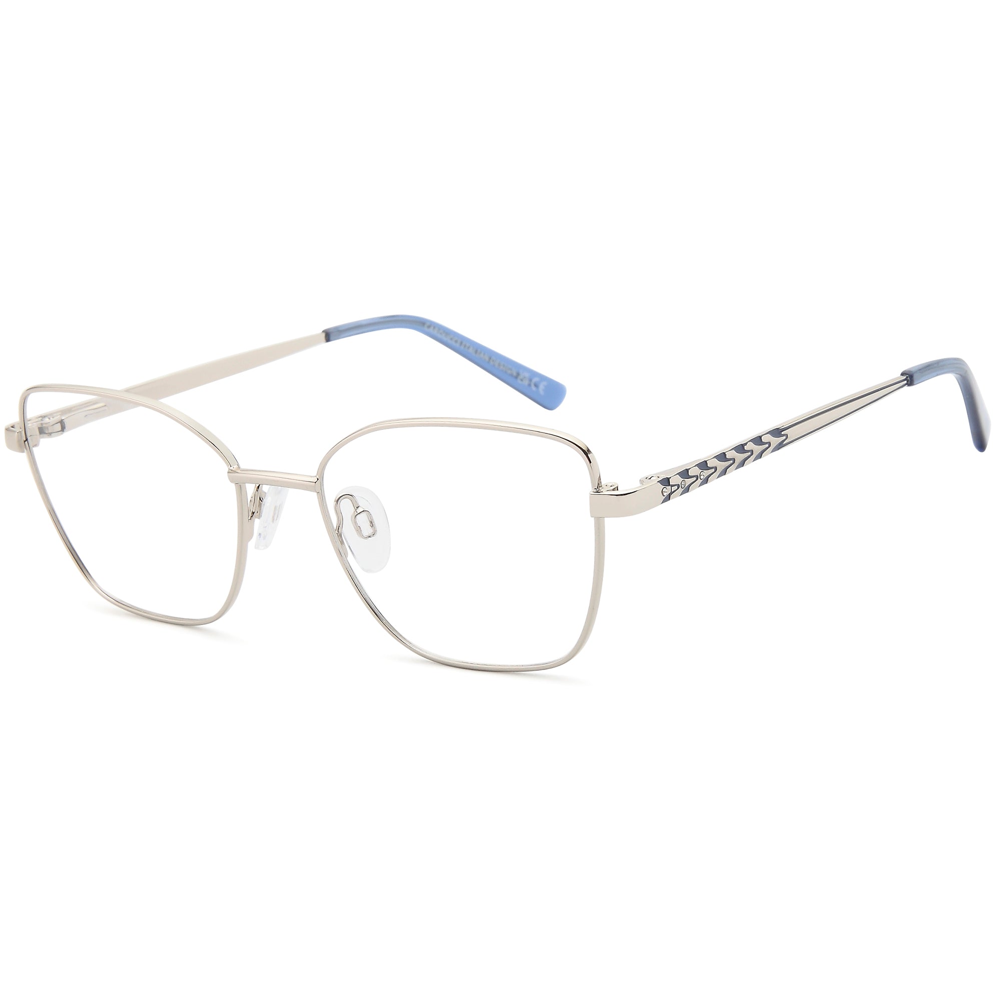 Carducci CD7182 Silver Square Metal Glasses – Women Full Rim Eyewear
