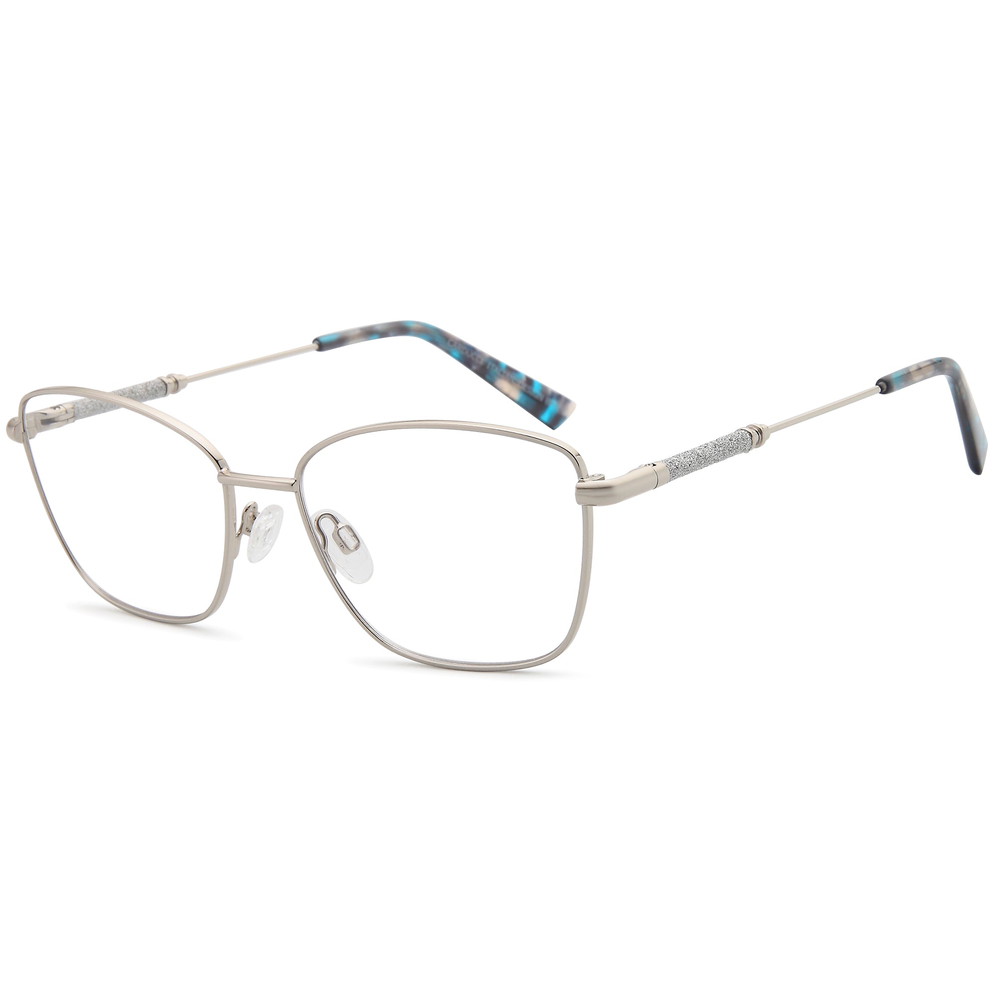 Carducci CD7183 Silver Oval Metal Glasses – Women Full Rim Eyewear