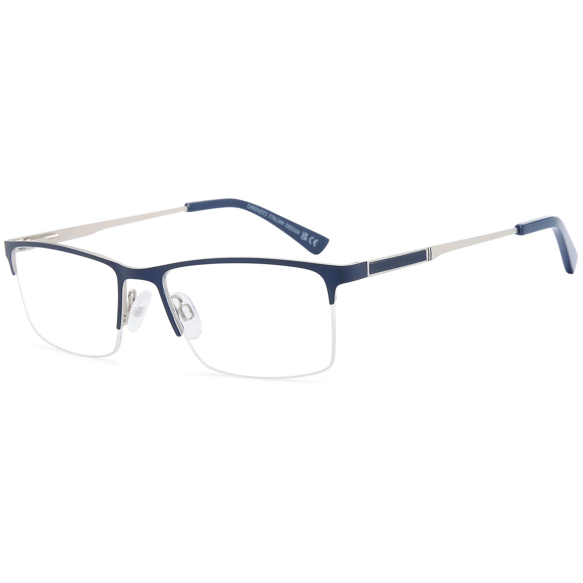 Carducci CD7184 Blue Square Metal Glasses – Men Full Rim Eyewear