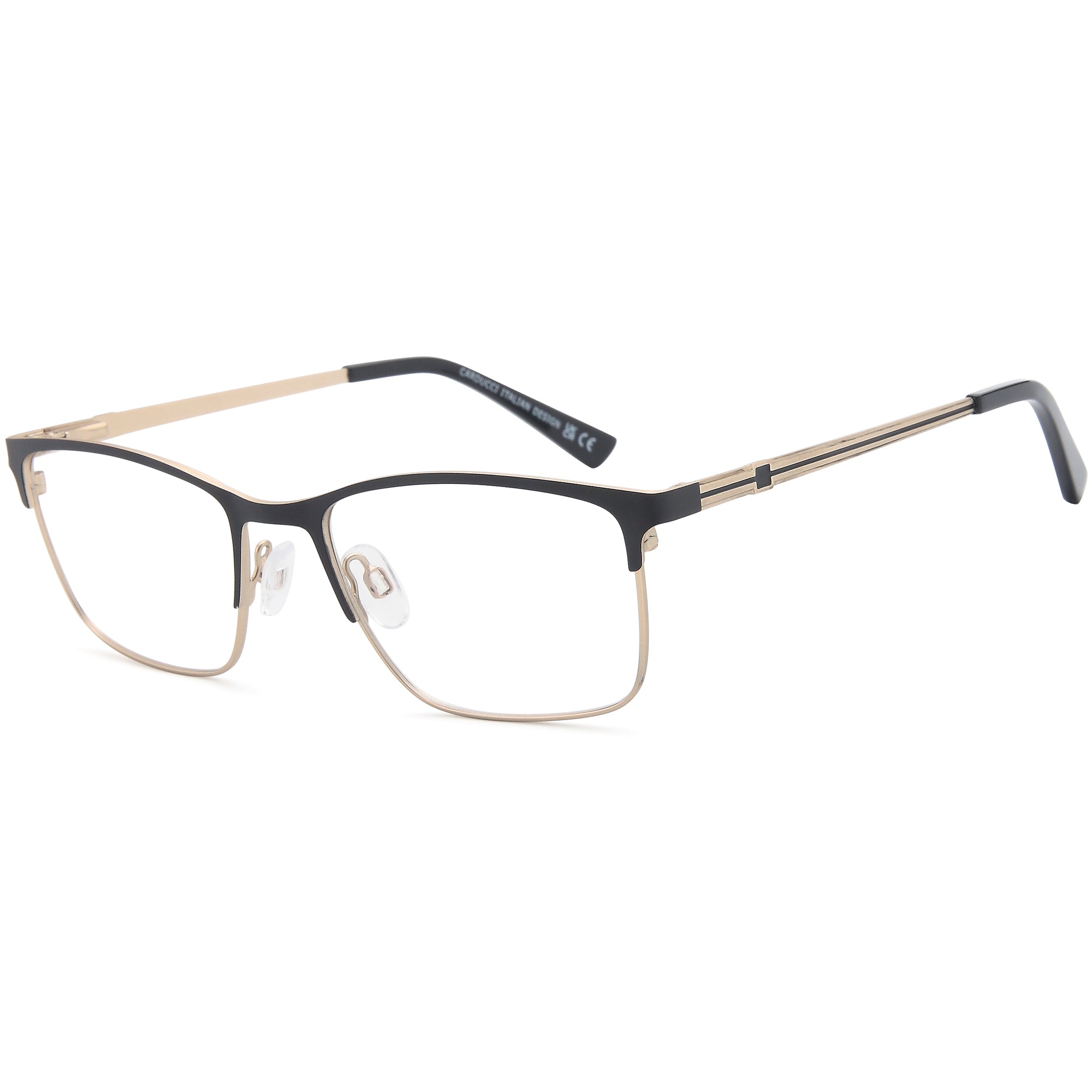 Carducci CD7185 Black Square Metal Glasses – Men Full Rim Eyewear