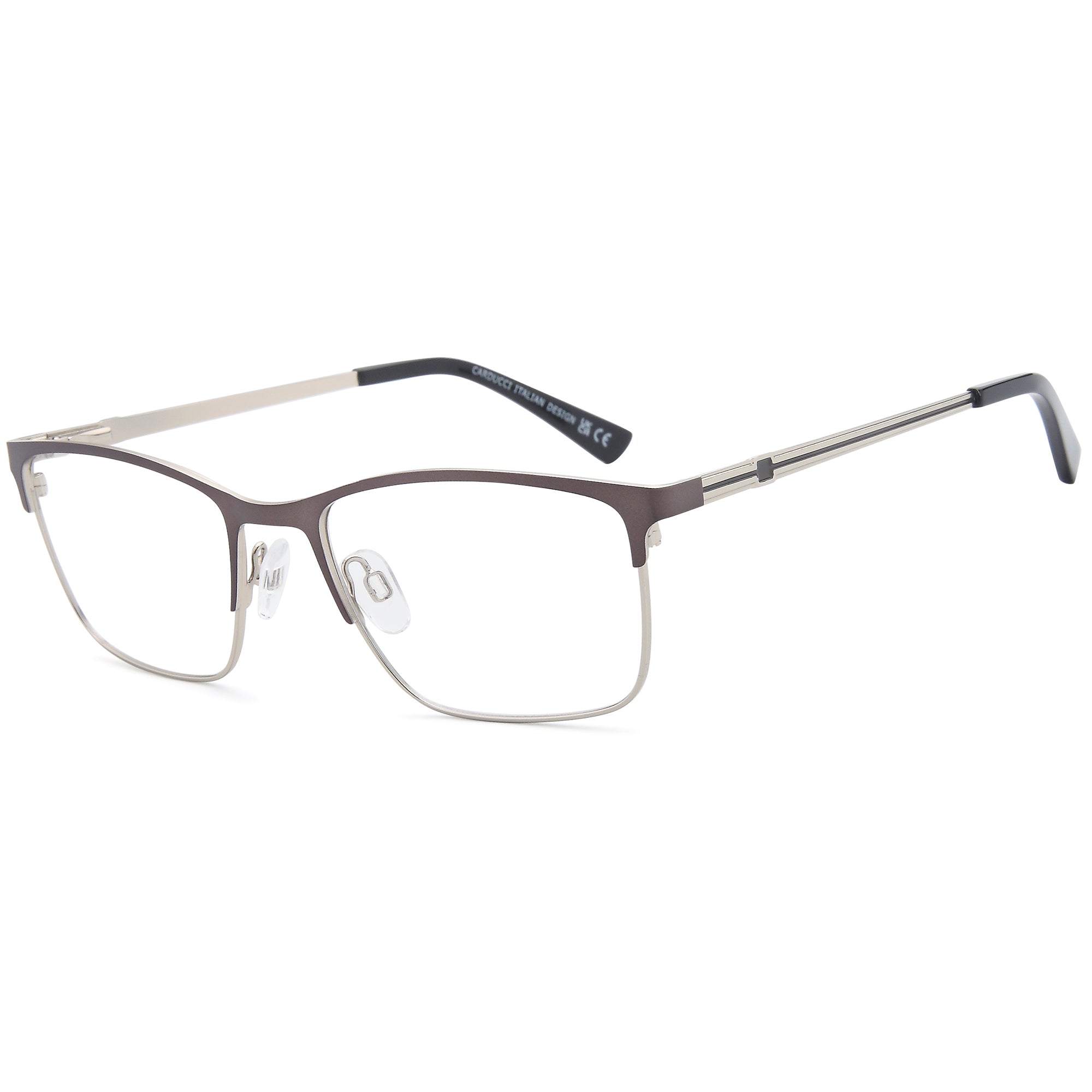 Carducci CD7185 Gun Square Metal Glasses – Men Full Rim Eyewear