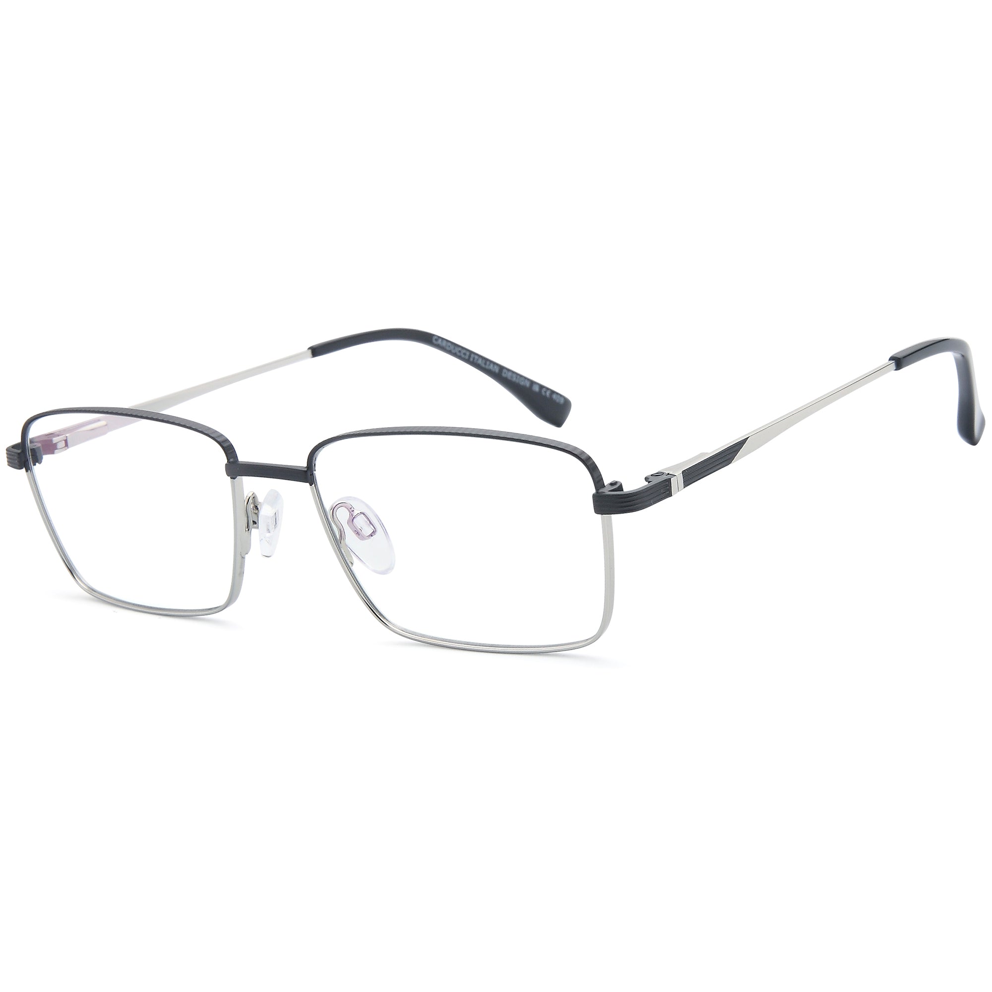 Carducci CD7186 Black Square Metal Glasses – Men Full Rim Eyewear