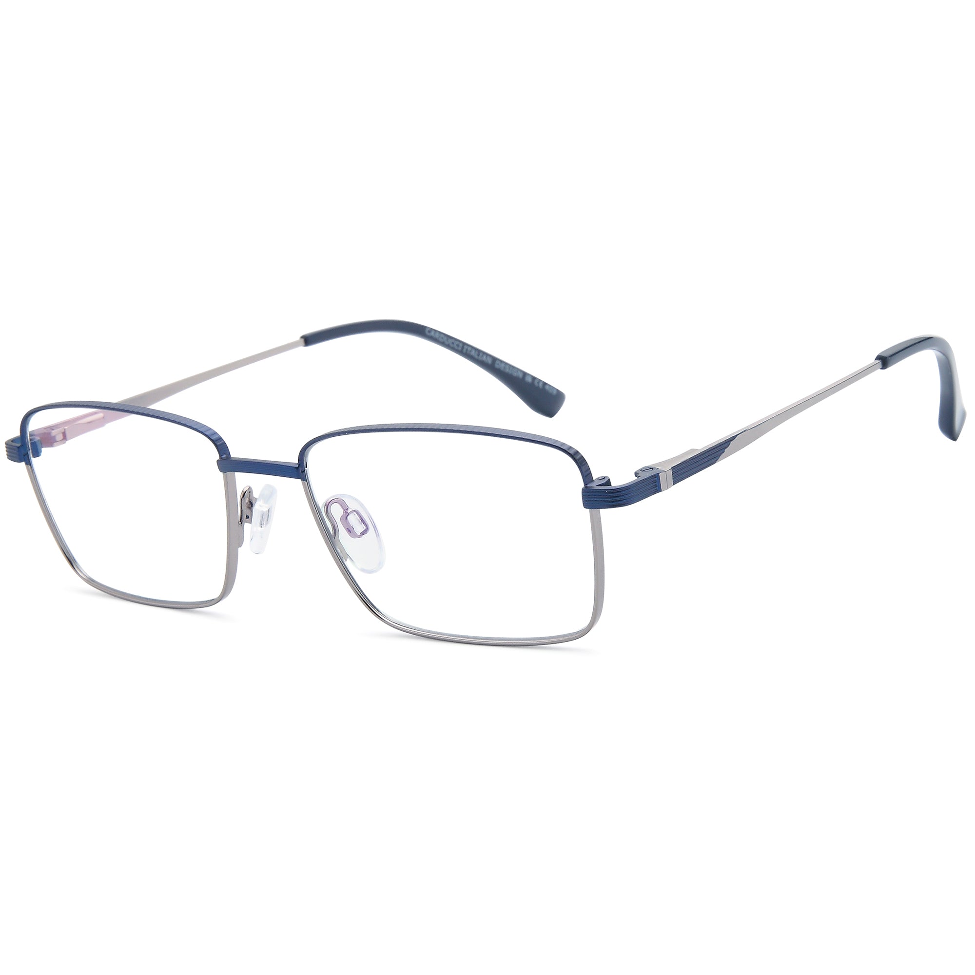 Carducci CD7186 Blue Square Metal Glasses – Men Full Rim Eyewear