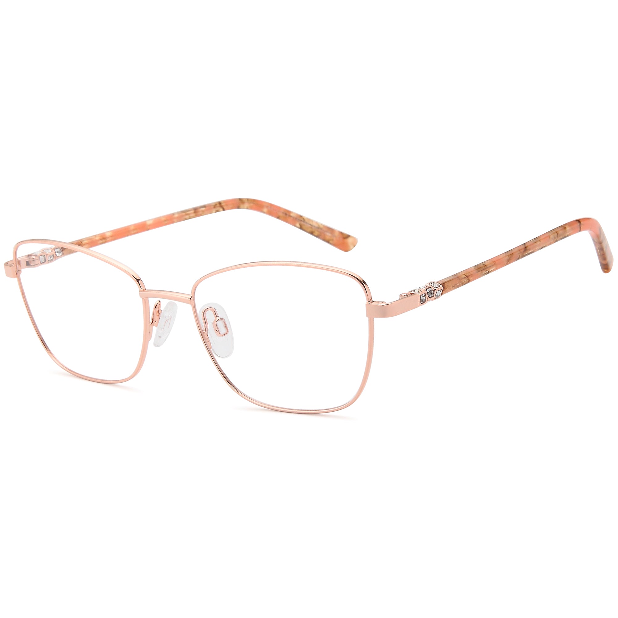 Carducci CD7187 Rose Gold Metal Glasses – Women Full Rim Eyewear