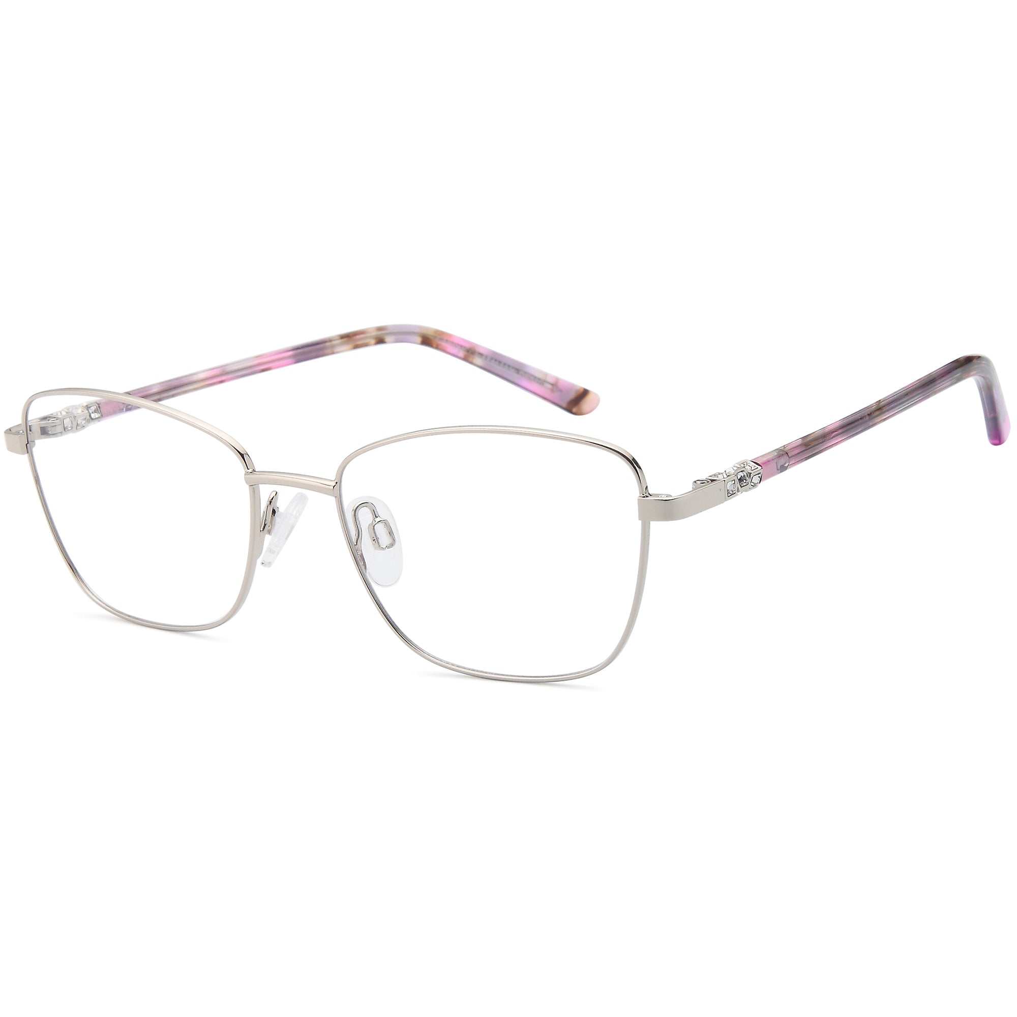 Carducci CD7187 Silver Oval Metal Glasses – Women Full Rim Eyewear