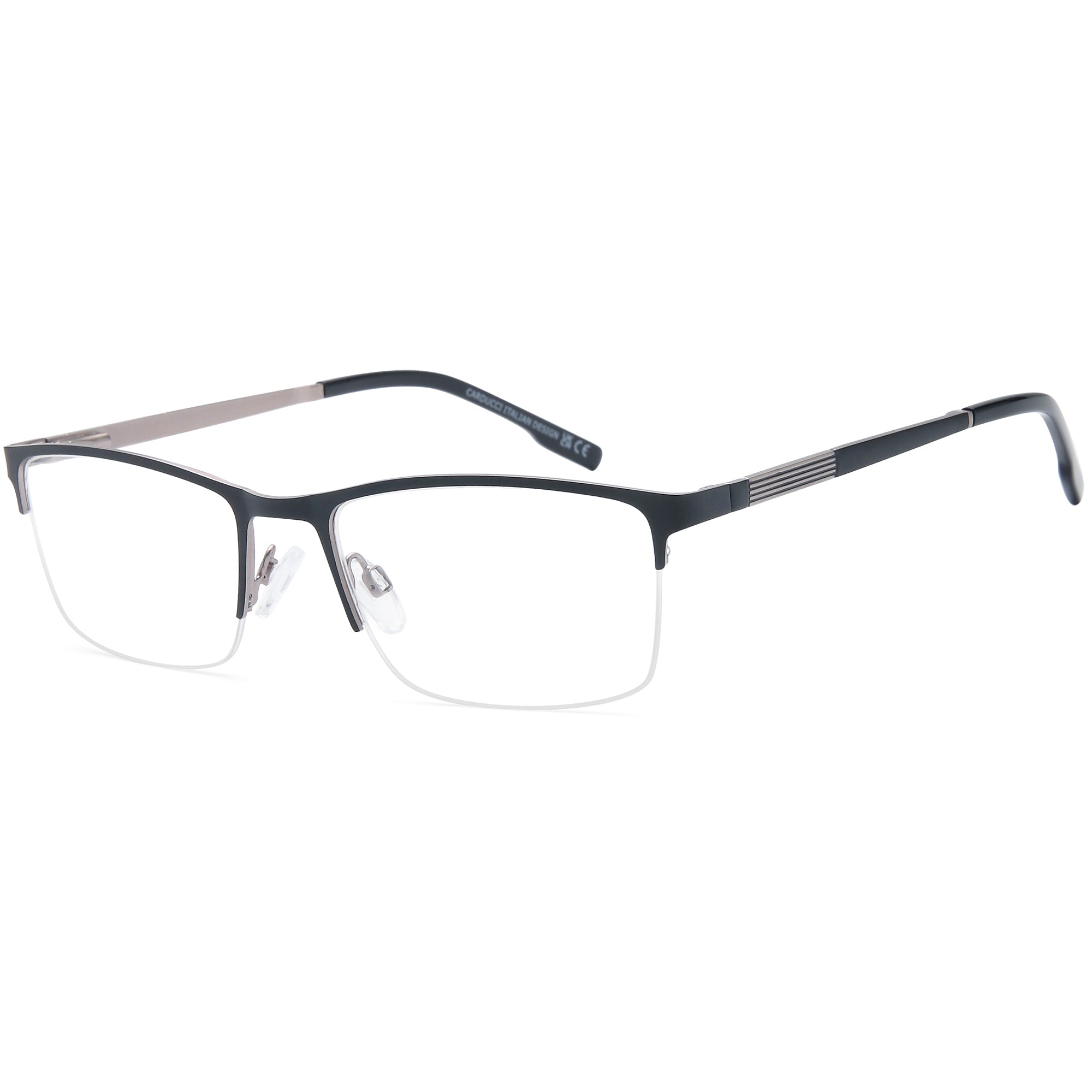 Carducci CD7188 Black Square Metal Glasses – Men Full Rim Eyewear