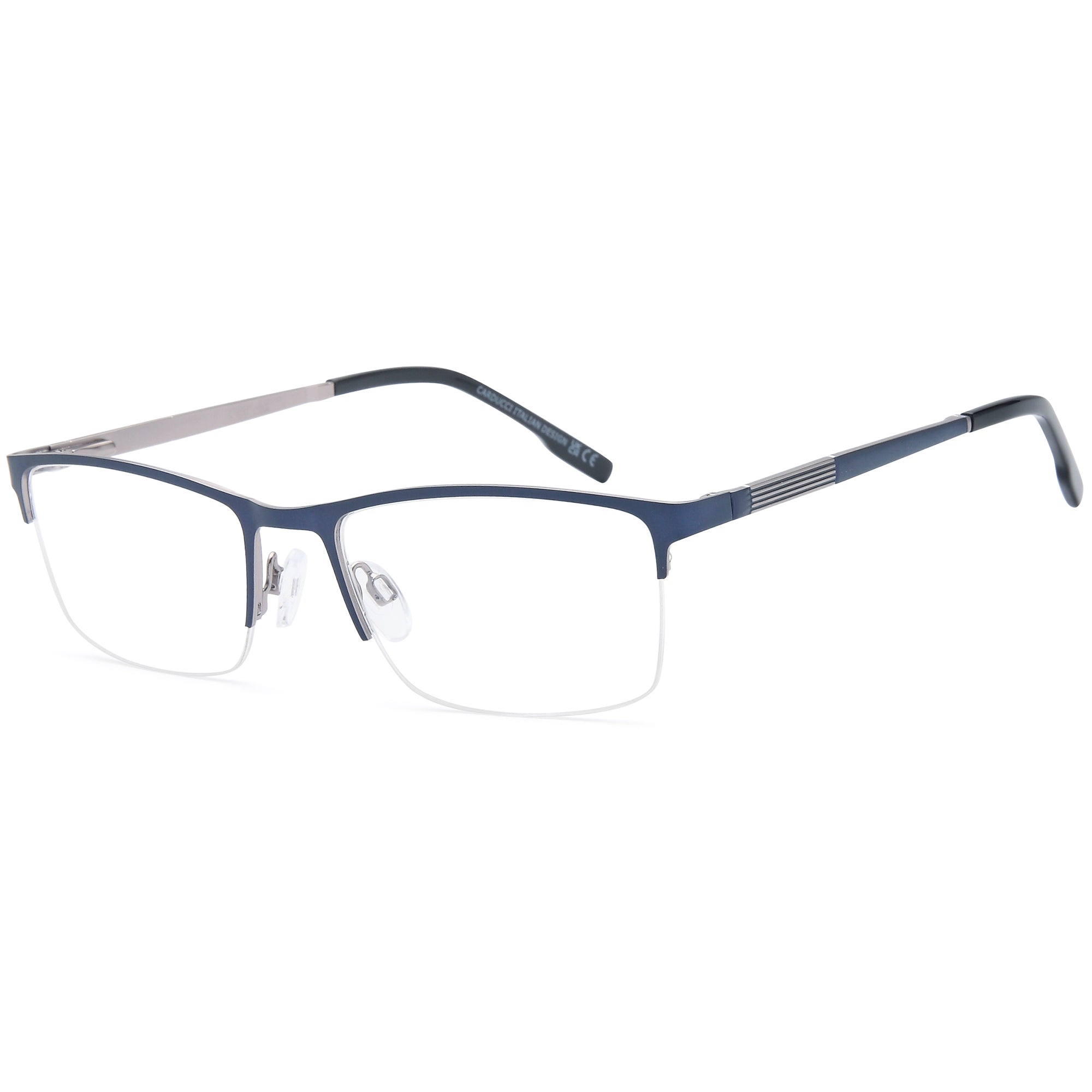 Carducci CD7188 Blue Square Metal Glasses – Men Full Rim Eyewear