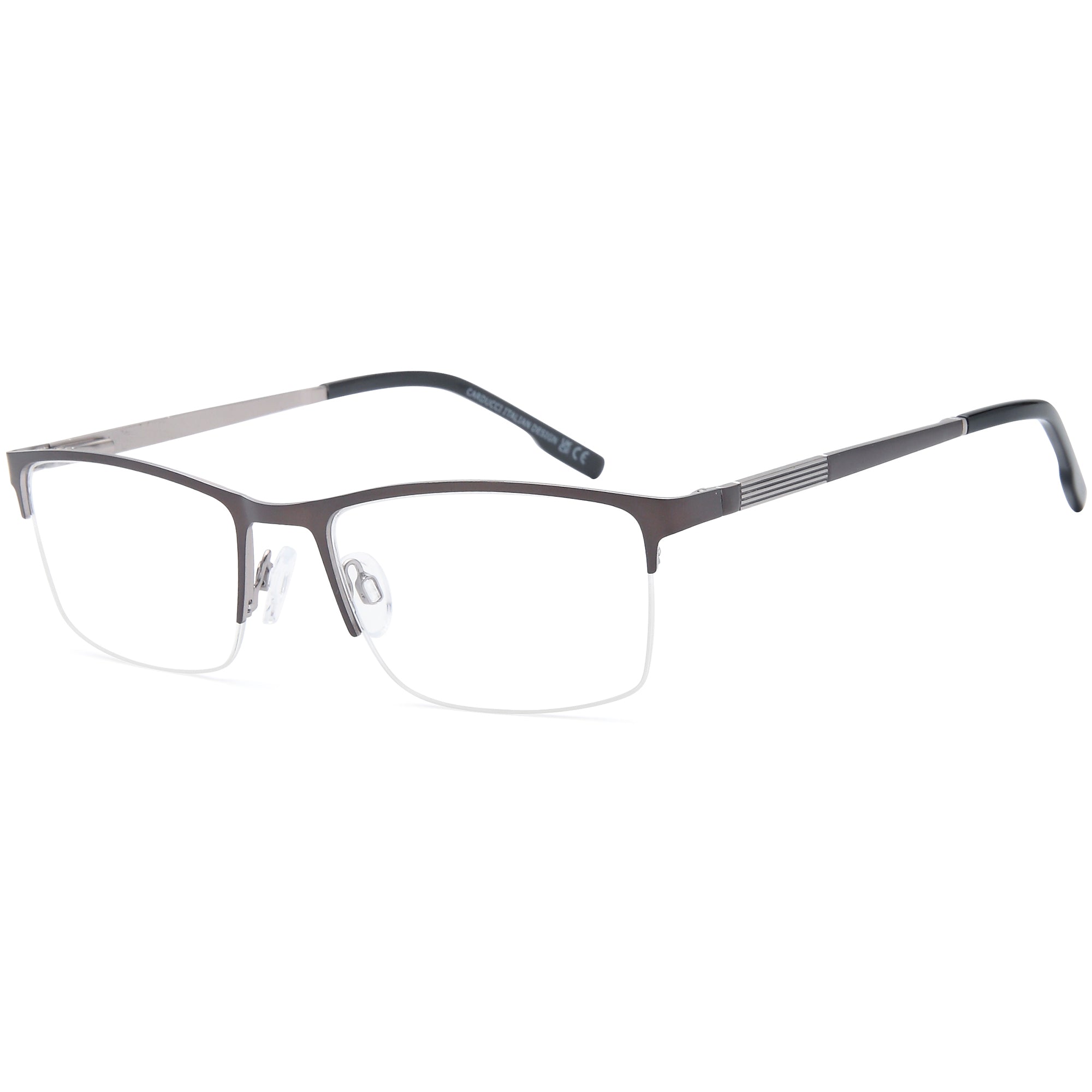 Carducci CD7188 Gun Square Metal Glasses – Men Full Rim Eyewear