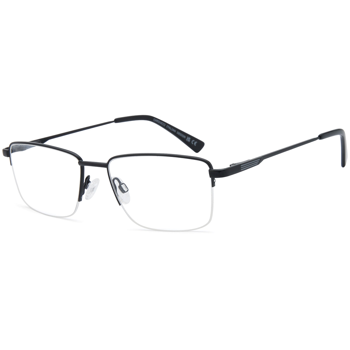 CARDUCCI CD7189 Black Square Metal Glasses – Men Full Rim Eyewear