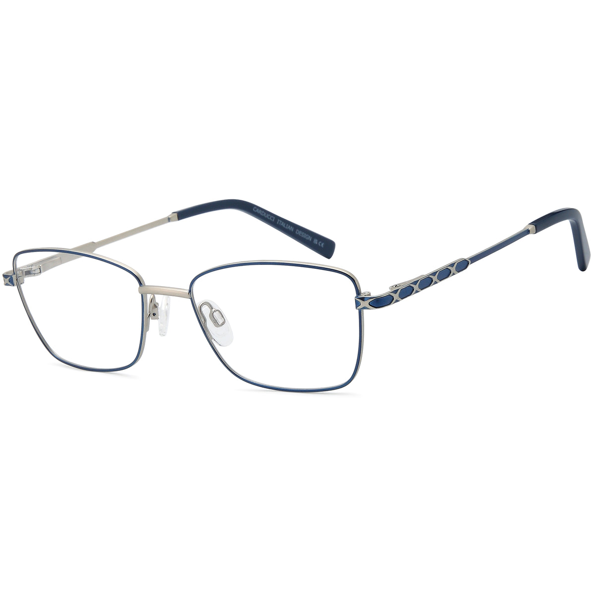 CARDUCCI CD7191 Blue Square Metal Glasses – Women Full Rim Eyewear