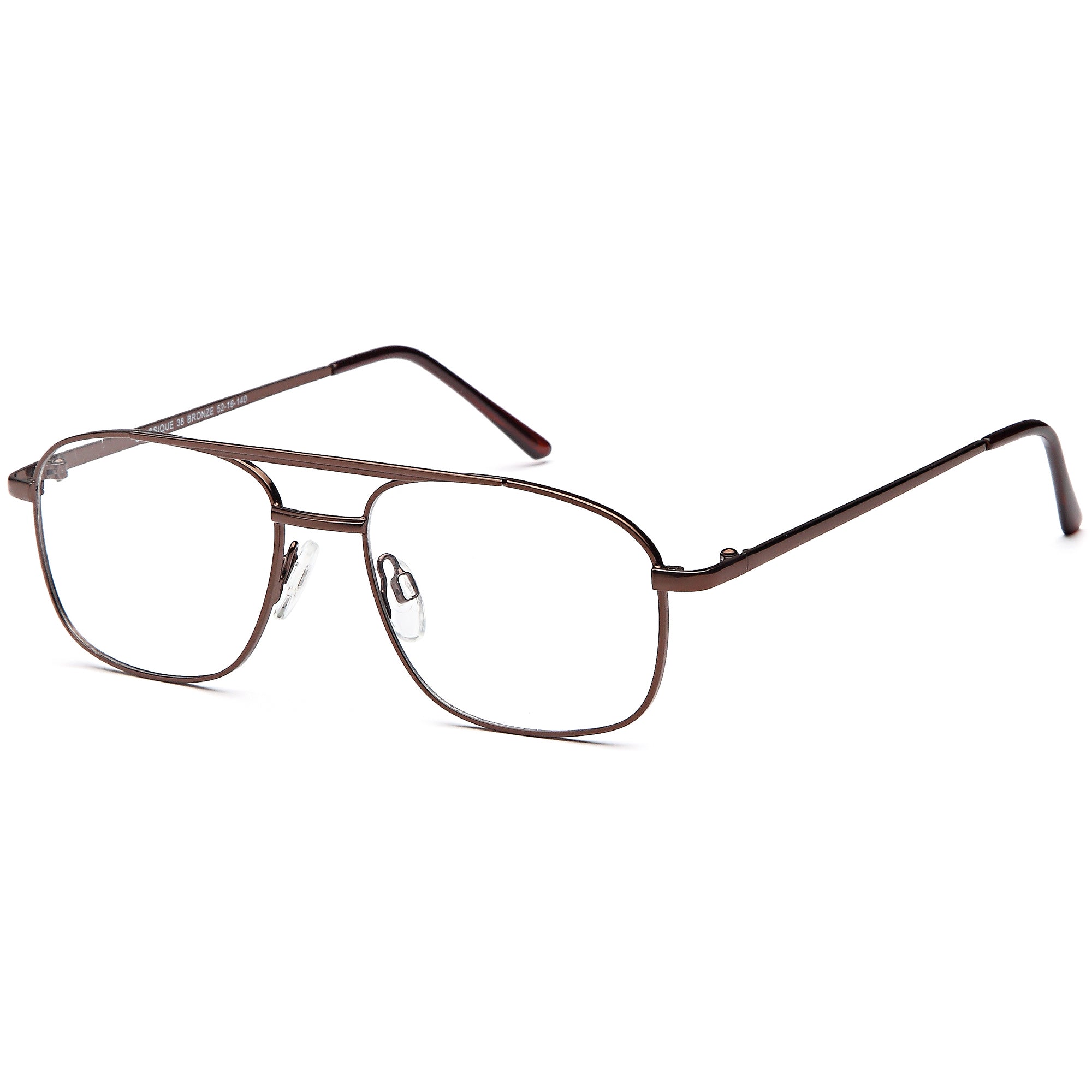 Classique CLASS38 Bronze Square Metal Glasses – Men Full Rim Eyewear