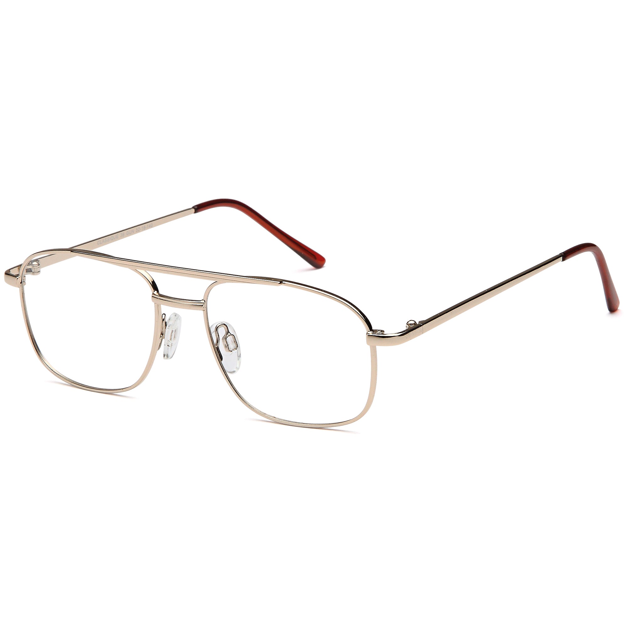 Classique CLASS38 Gold Square Metal Glasses – Men Full Rim Eyewear