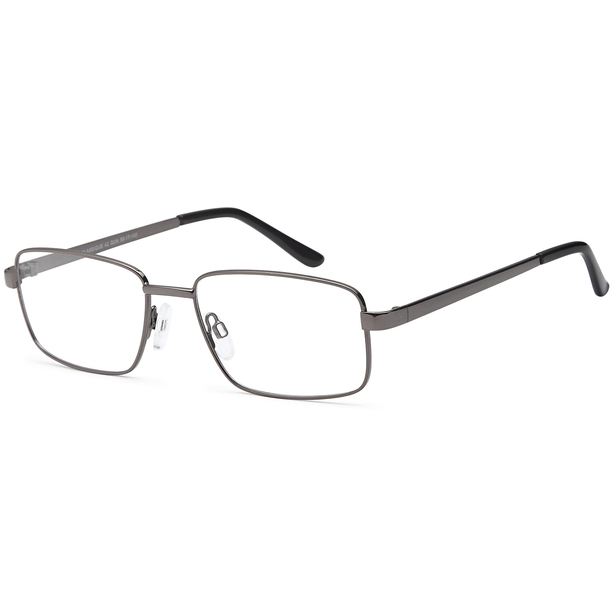 Classique CLASS42 Gun Square Metal Glasses – Men Full Rim Eyewear