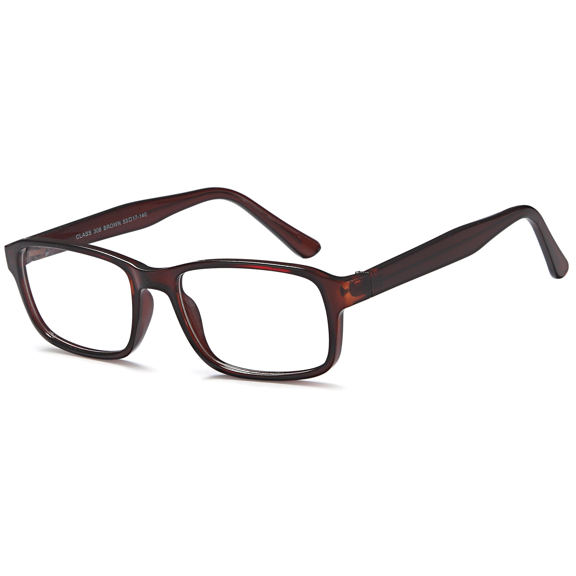 Classique CLASS308 Brown Square Plastic Glasses – Men Full Rim Eyewear