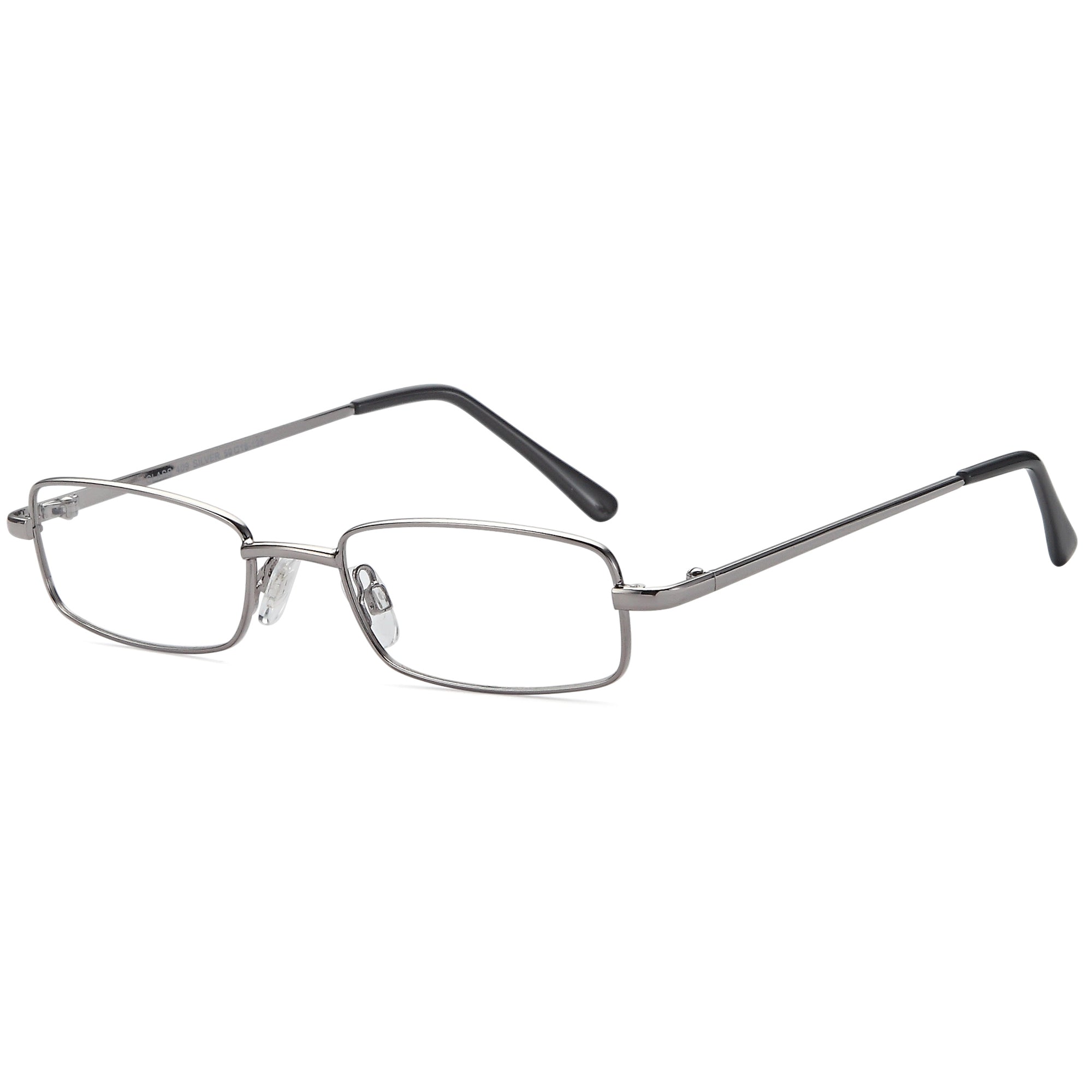 Classique CLASS409 Silver Square Metal Glasses – Unisex Full Rim Eyewear