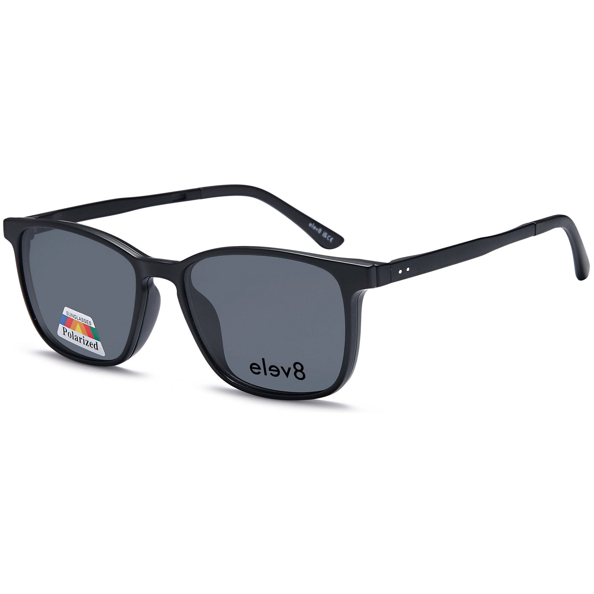 Elev8 CLIP903 Black Oval Plastic Glasses – Unisex Full Rim Eyewear