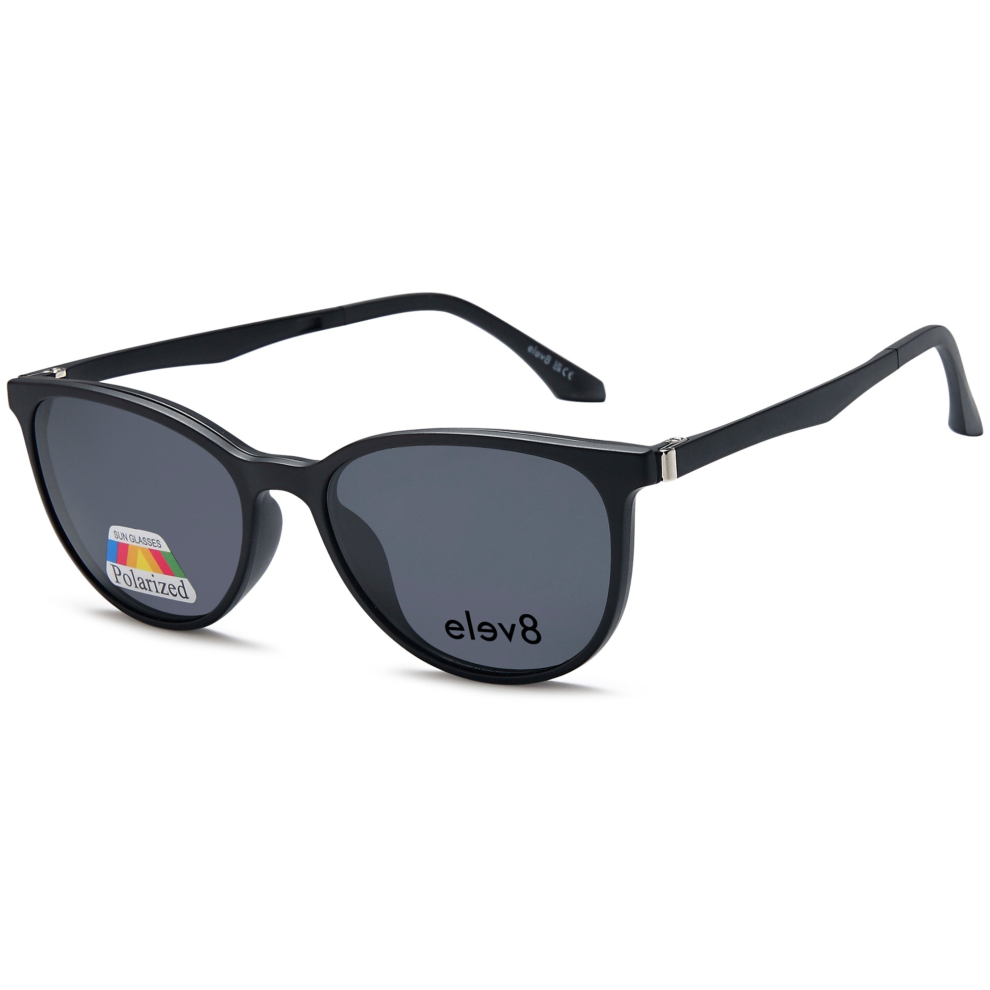 Elev8 CLIP907 Black Oval Plastic Glasses – Women Full Rim Eyewear