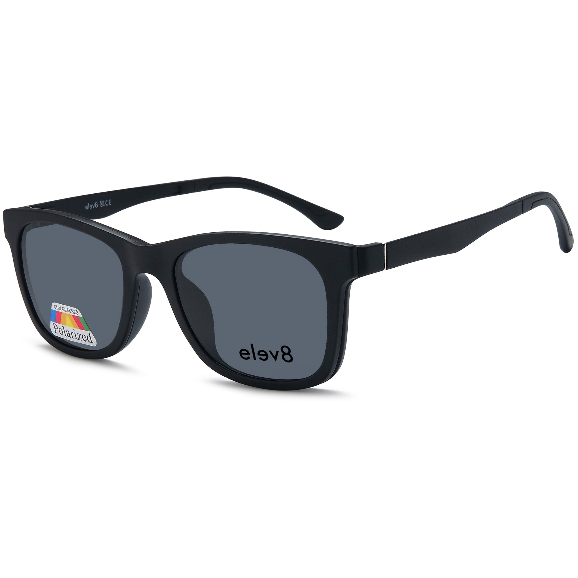 Elev8 CLIP911 Black Square Plastic Glasses – Men Full Rim Eyewear