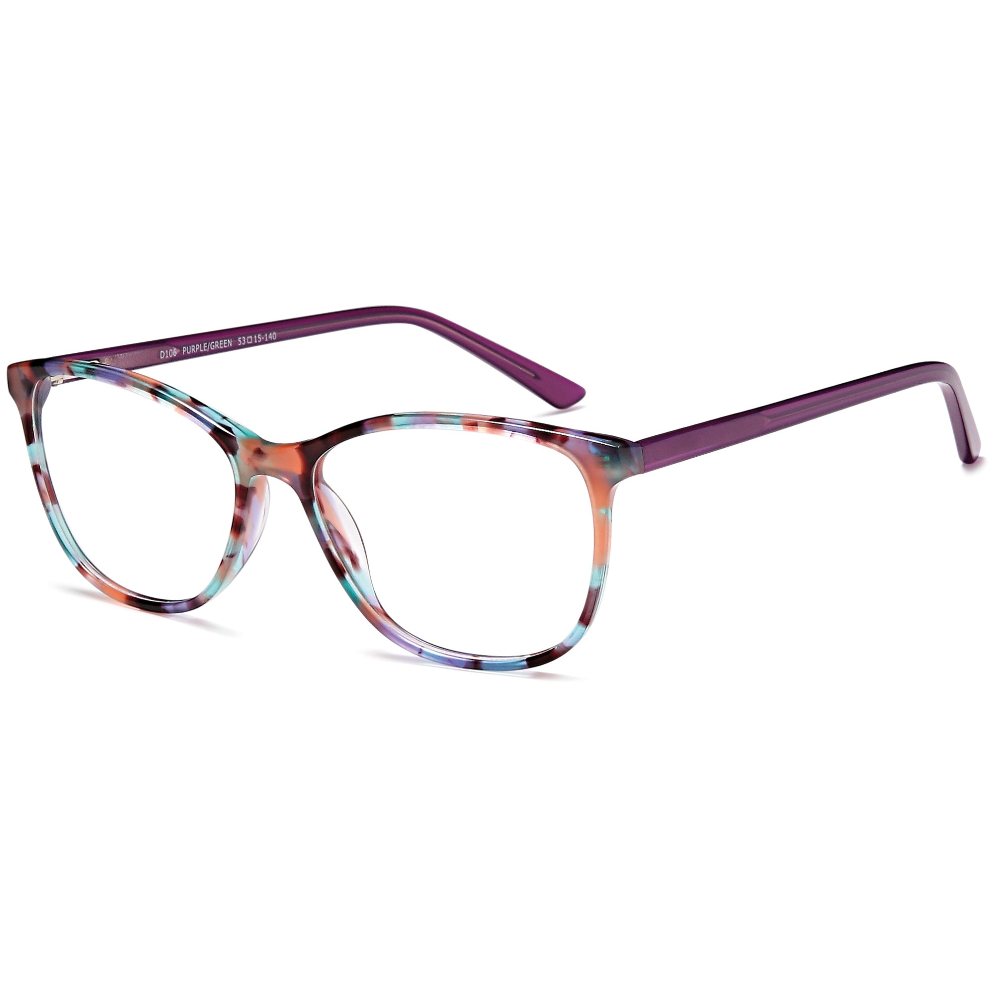 Brooklyn D106 Purple/Green Square Plastic Glasses – Women Full Rim Eyewear