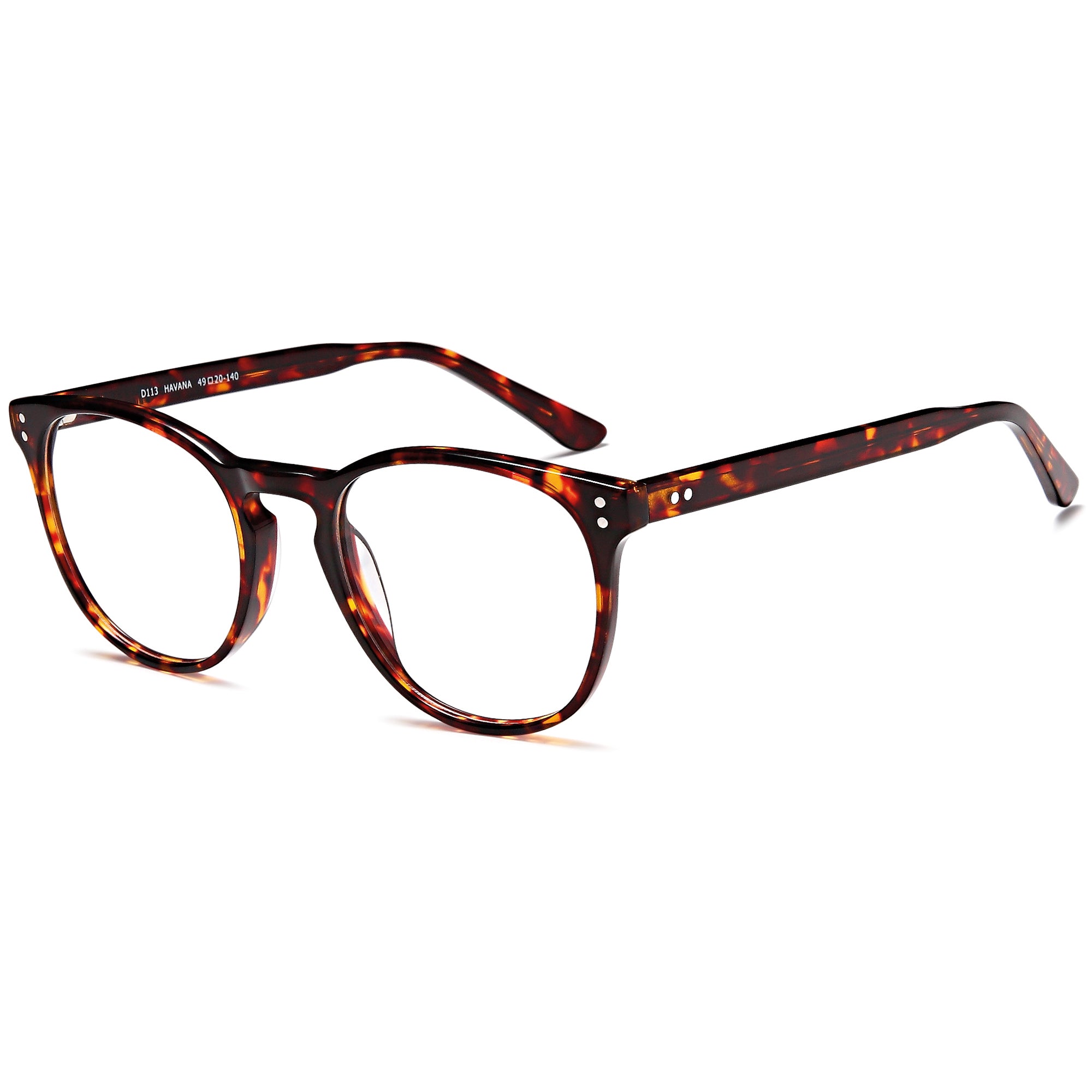 Brooklyn D113 Havana Round Plastic Glasses – Unisex Full Rim Eyewear