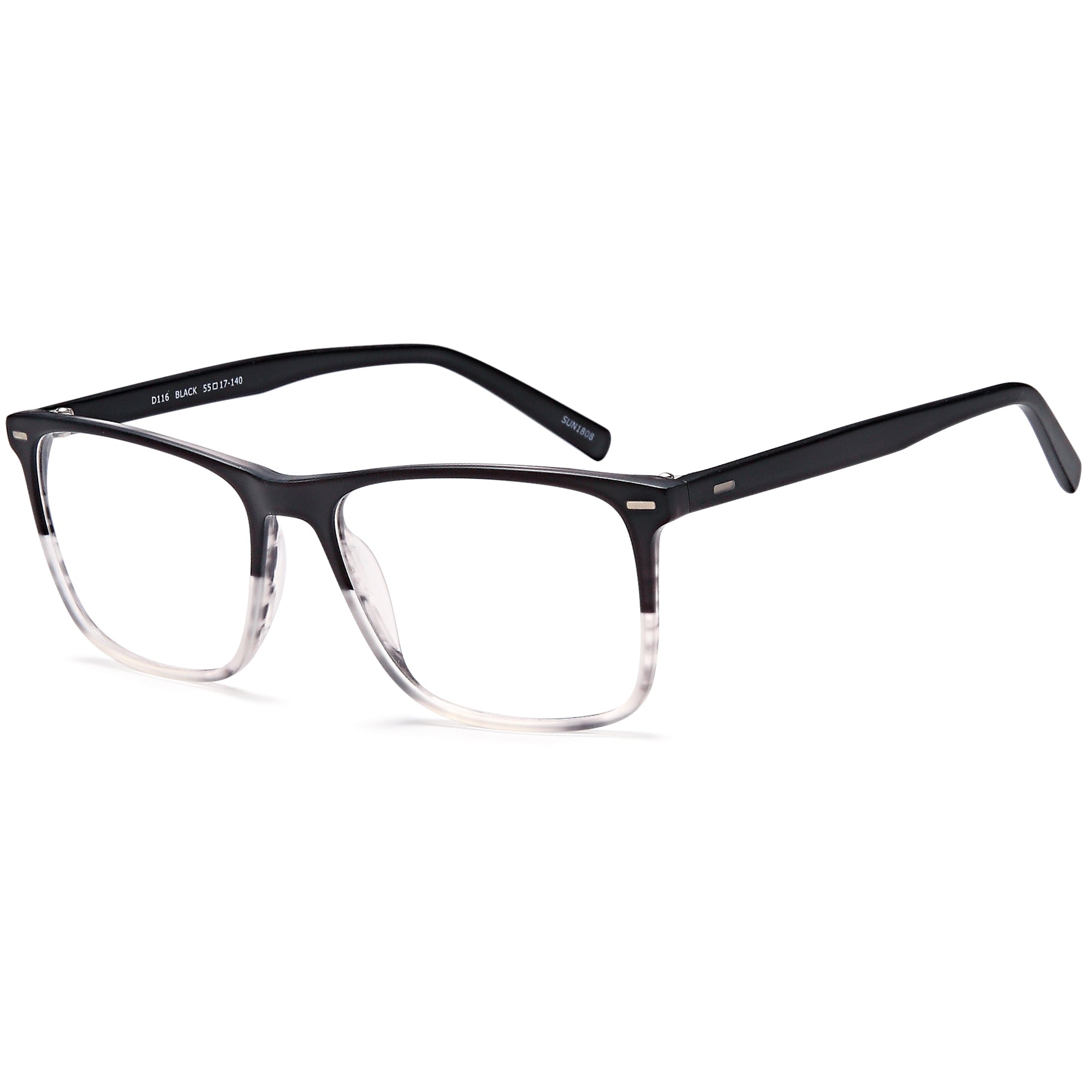 Brooklyn D116 Black Square Plastic Glasses – Men Full Rim Eyewear