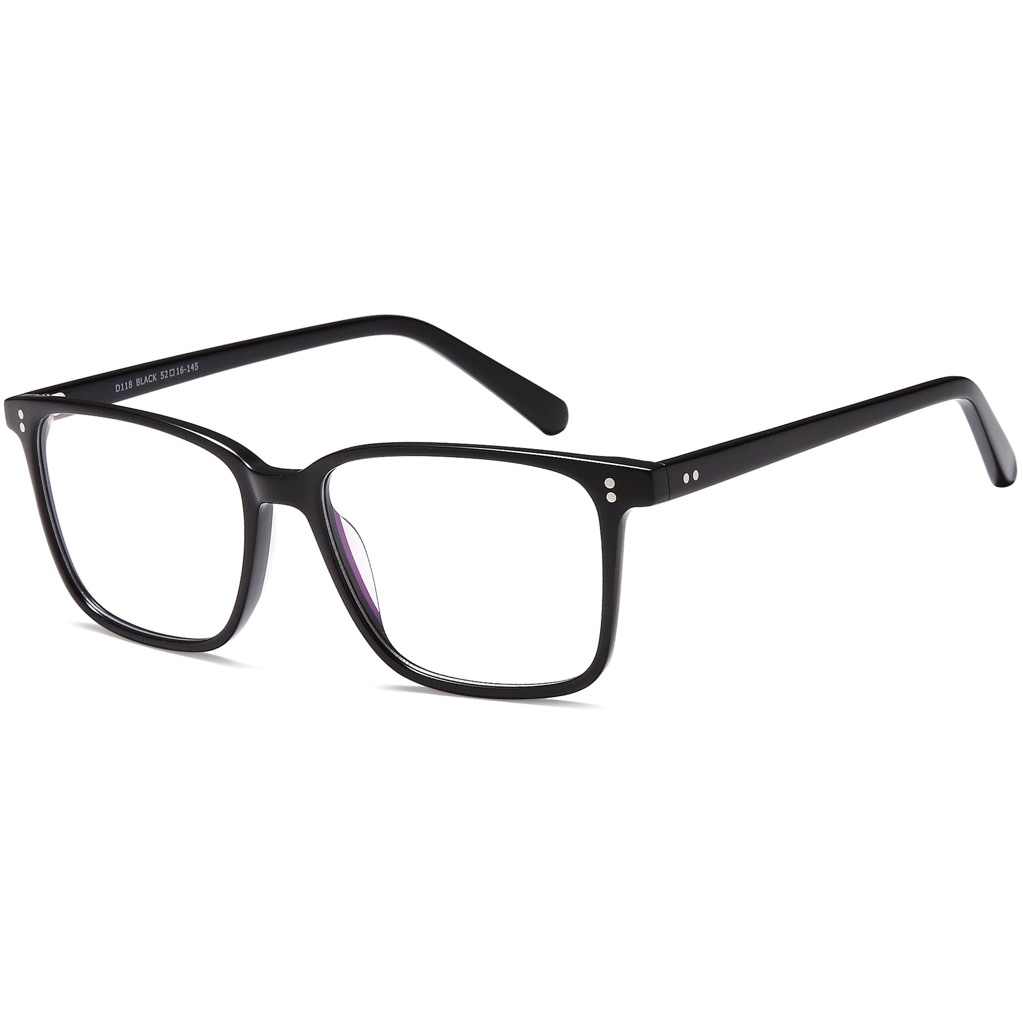 Brooklyn D118 Black Square Plastic Glasses – Men Full Rim Eyewear