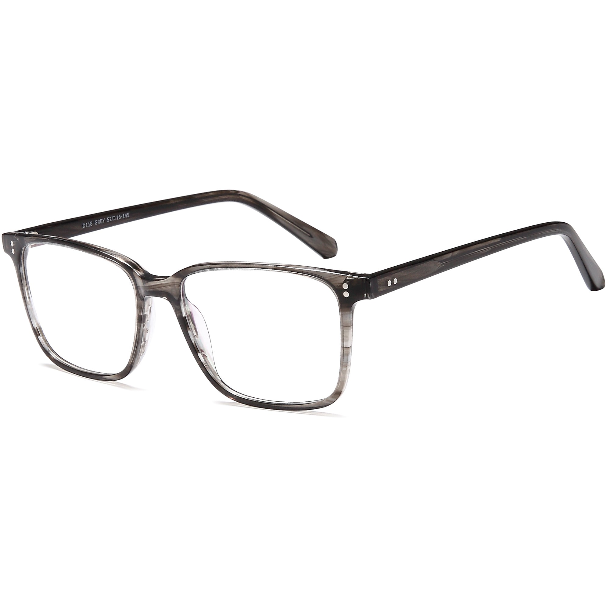 Brooklyn D118 Grey Square Plastic Glasses – Men Full Rim Eyewear