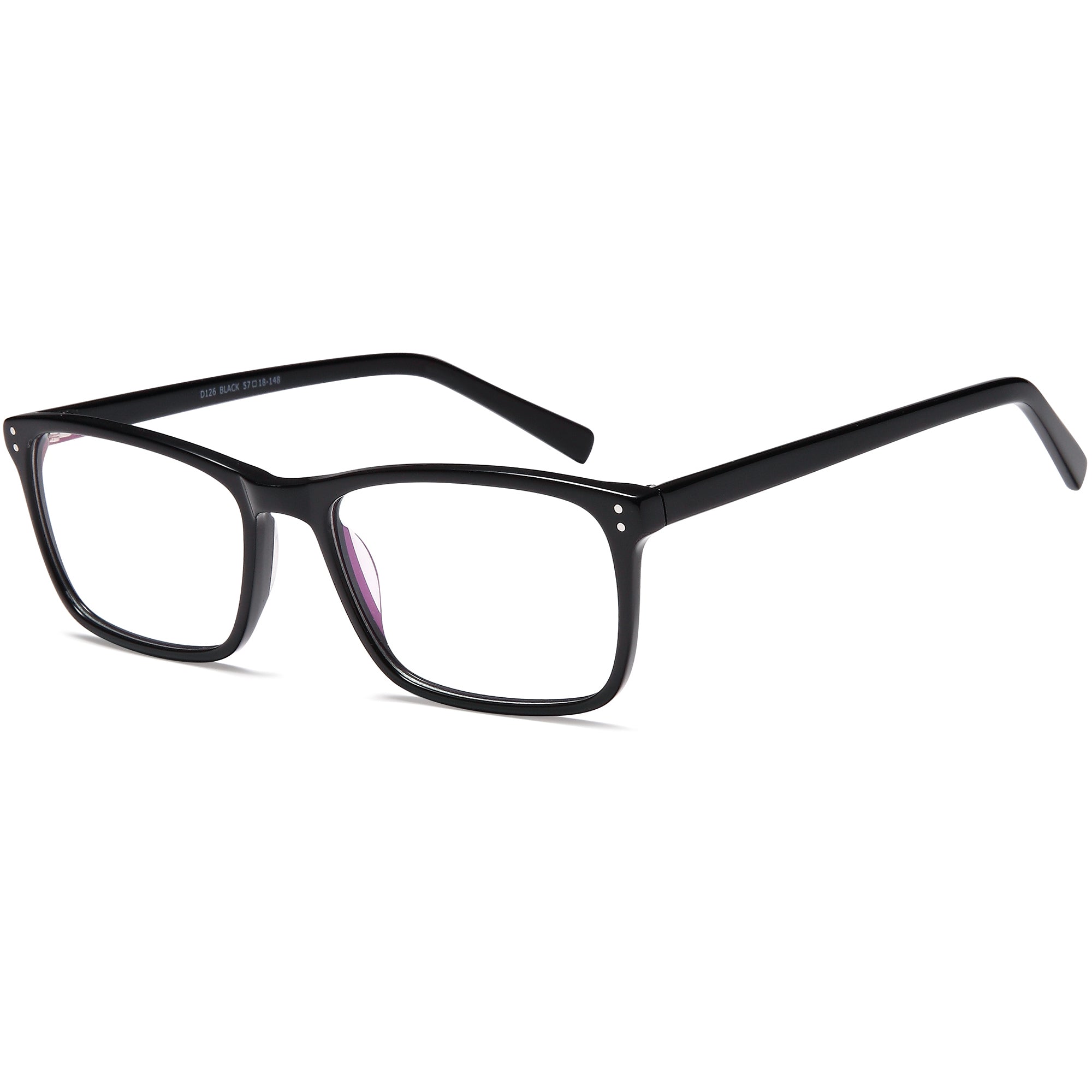 Brooklyn D126 Black Square Plastic Glasses – Men Full Rim Eyewear