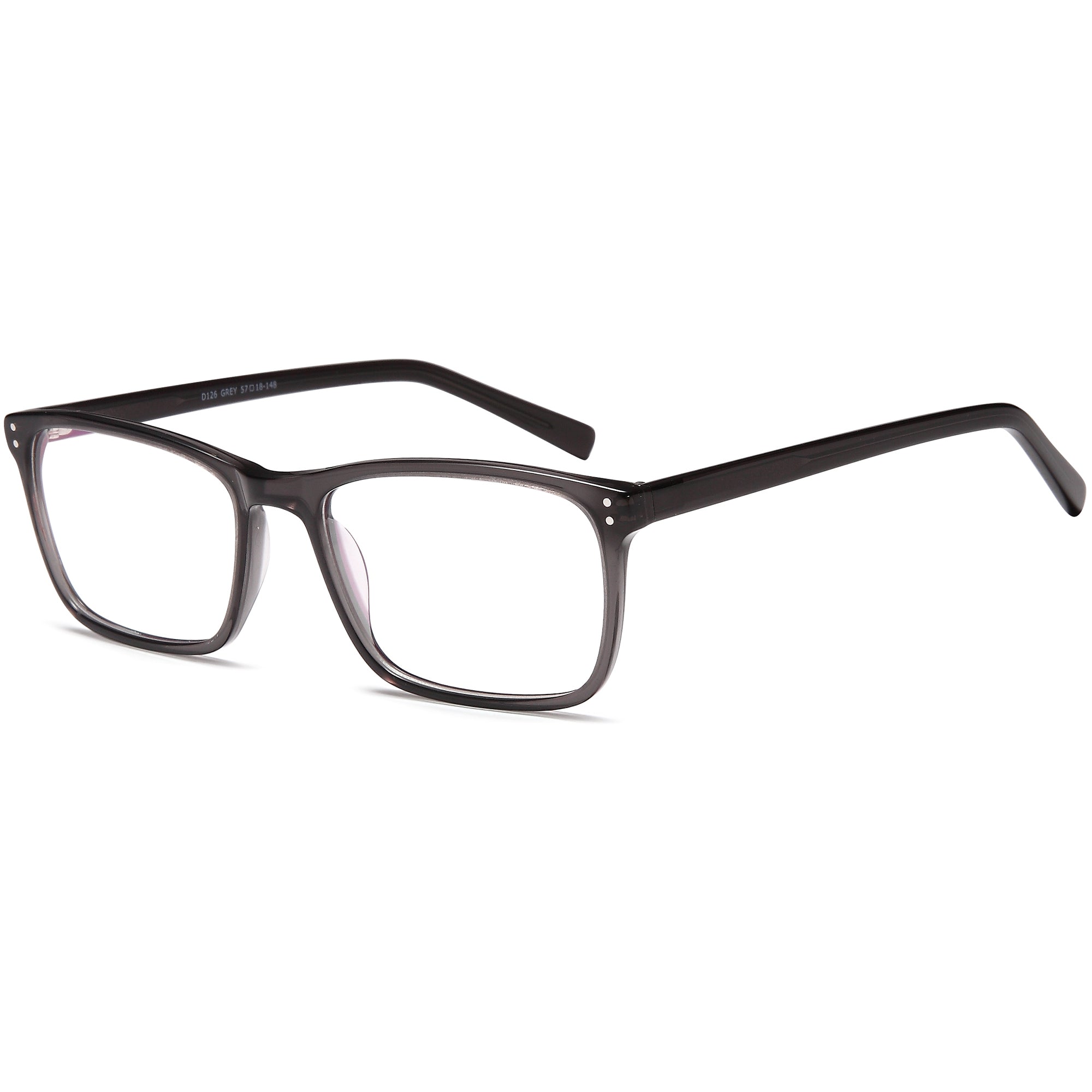 Brooklyn D126 Grey Square Plastic Glasses – Men Full Rim Eyewear