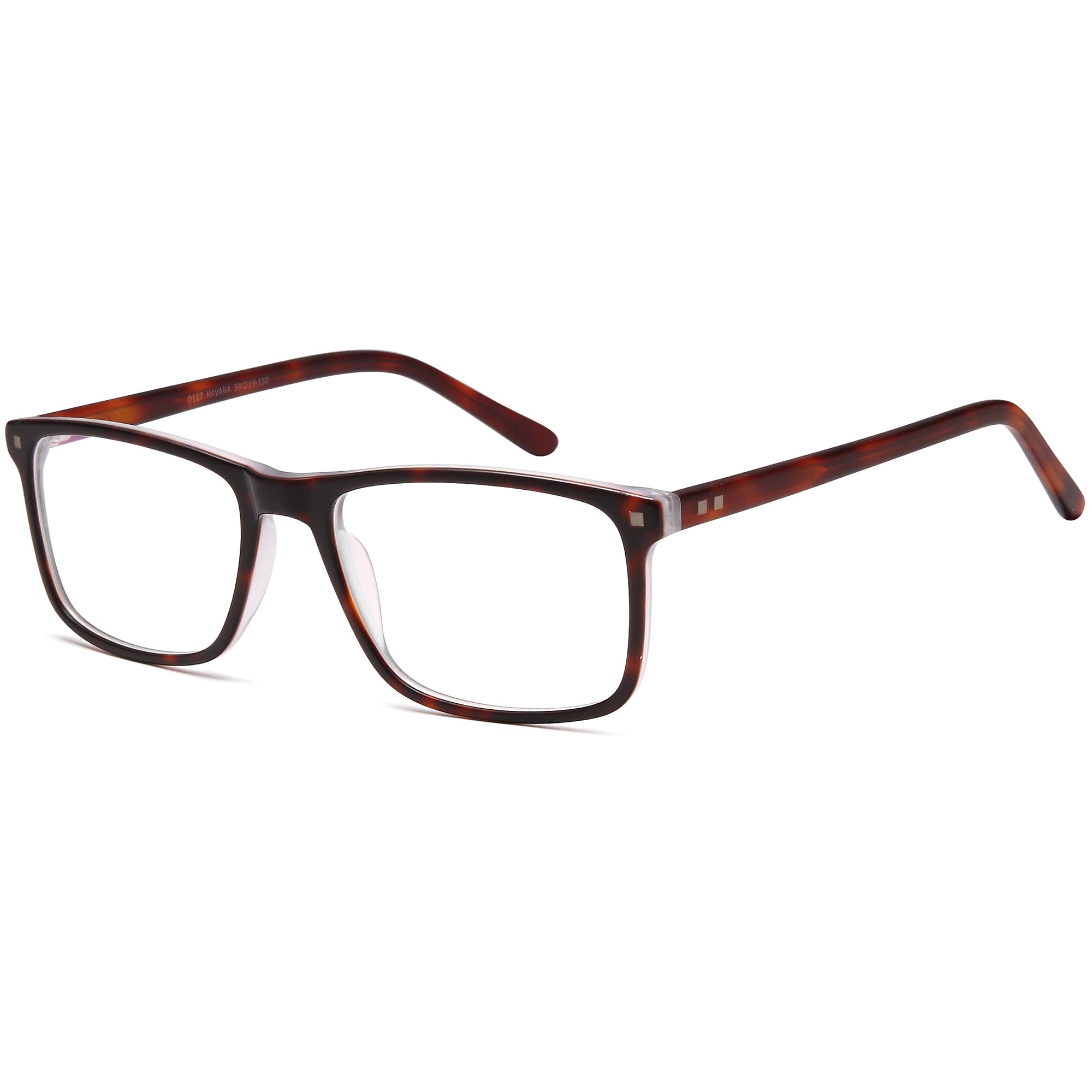 Brooklyn D127 Havana Square Plastic Glasses – Men Full Rim Eyewear