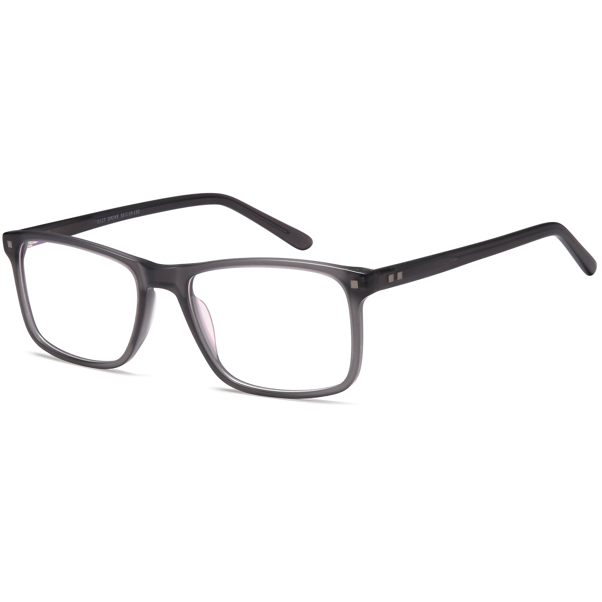 Brooklyn D127 Smoke Square Plastic Glasses – Men Full Rim Eyewear