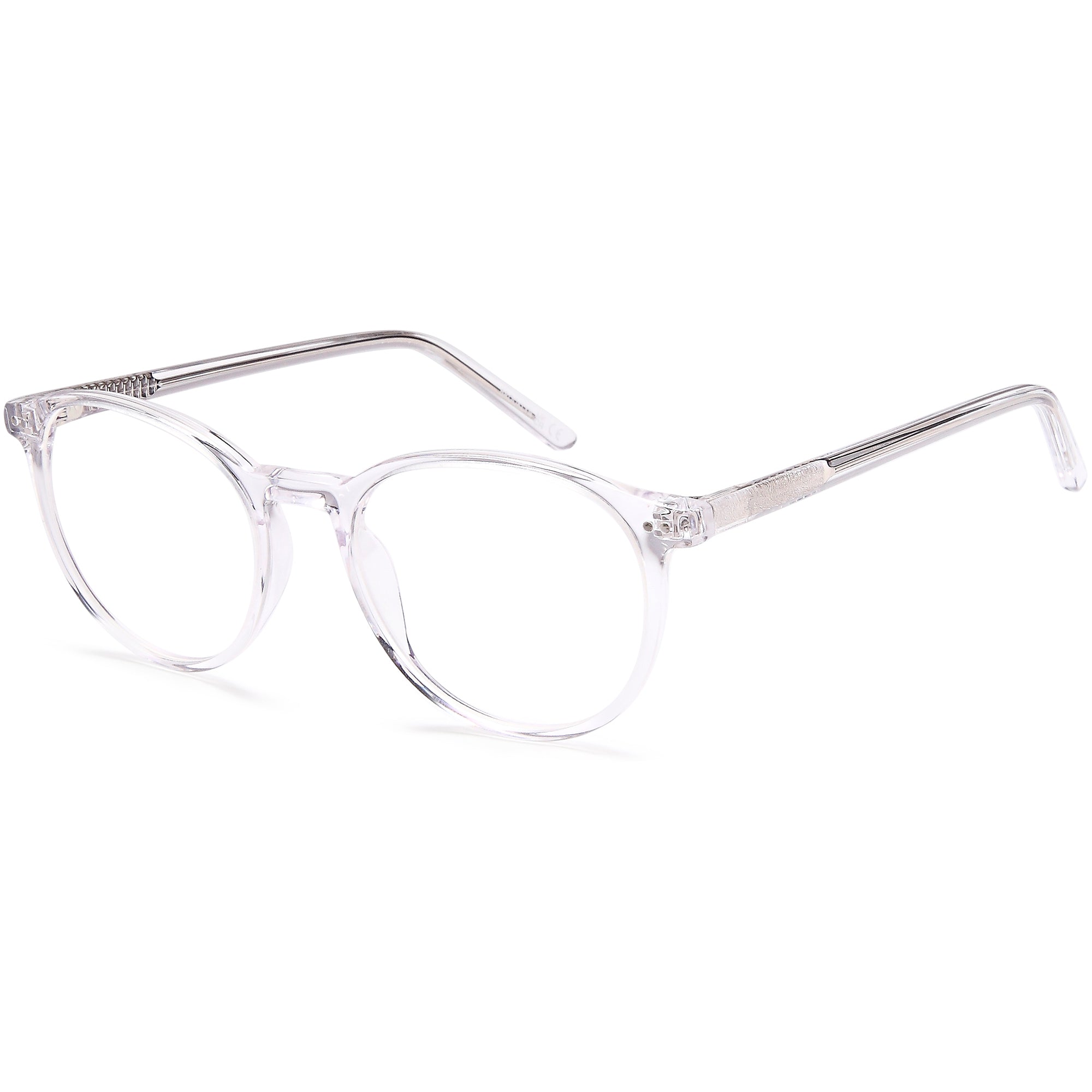 Brooklyn D133 Crystal Round Plastic Glasses – Unisex Full Rim Eyewear