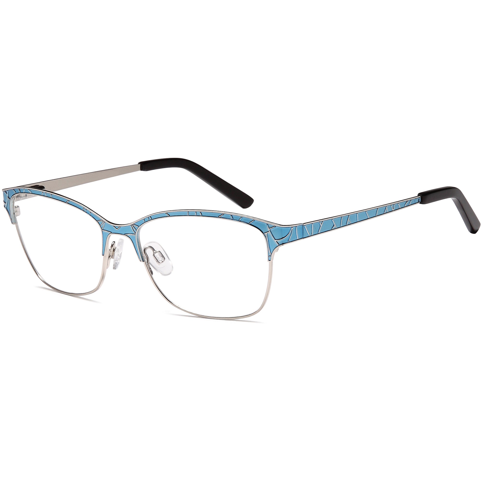 Brooklyn D135 Blue Square Metal Glasses – Women Full Rim Eyewear