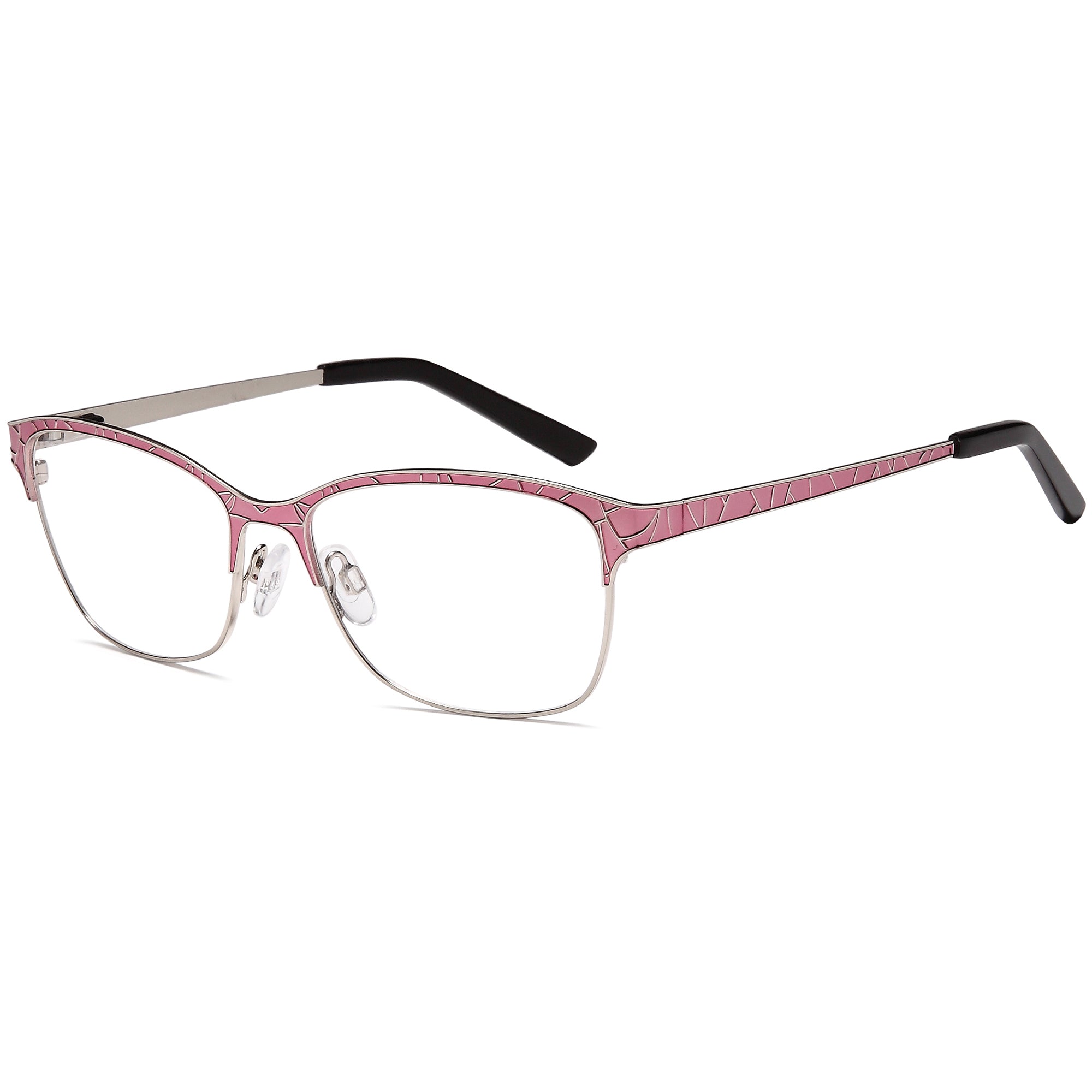 Brooklyn D135 Pink Square Metal Glasses – Women Full Rim Eyewear