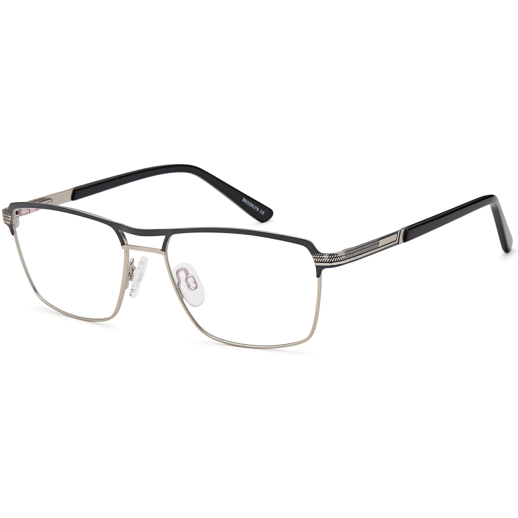 Brooklyn D138 Grey Square Metal Glasses – Men Full Rim Eyewear